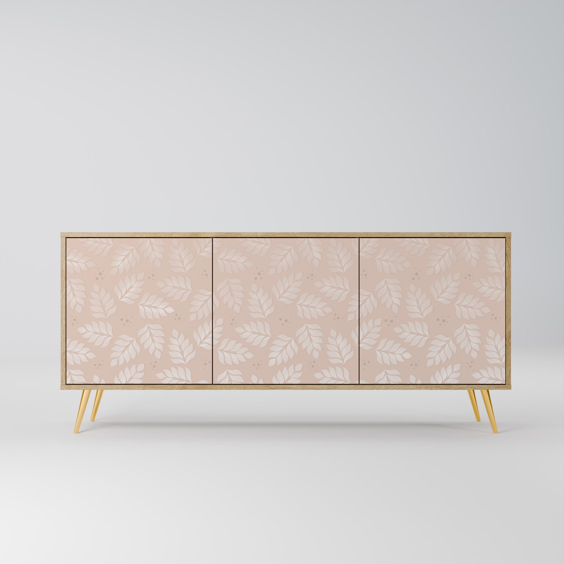 Buffet 3 portes effet chêne LEAVES ON BEIGE