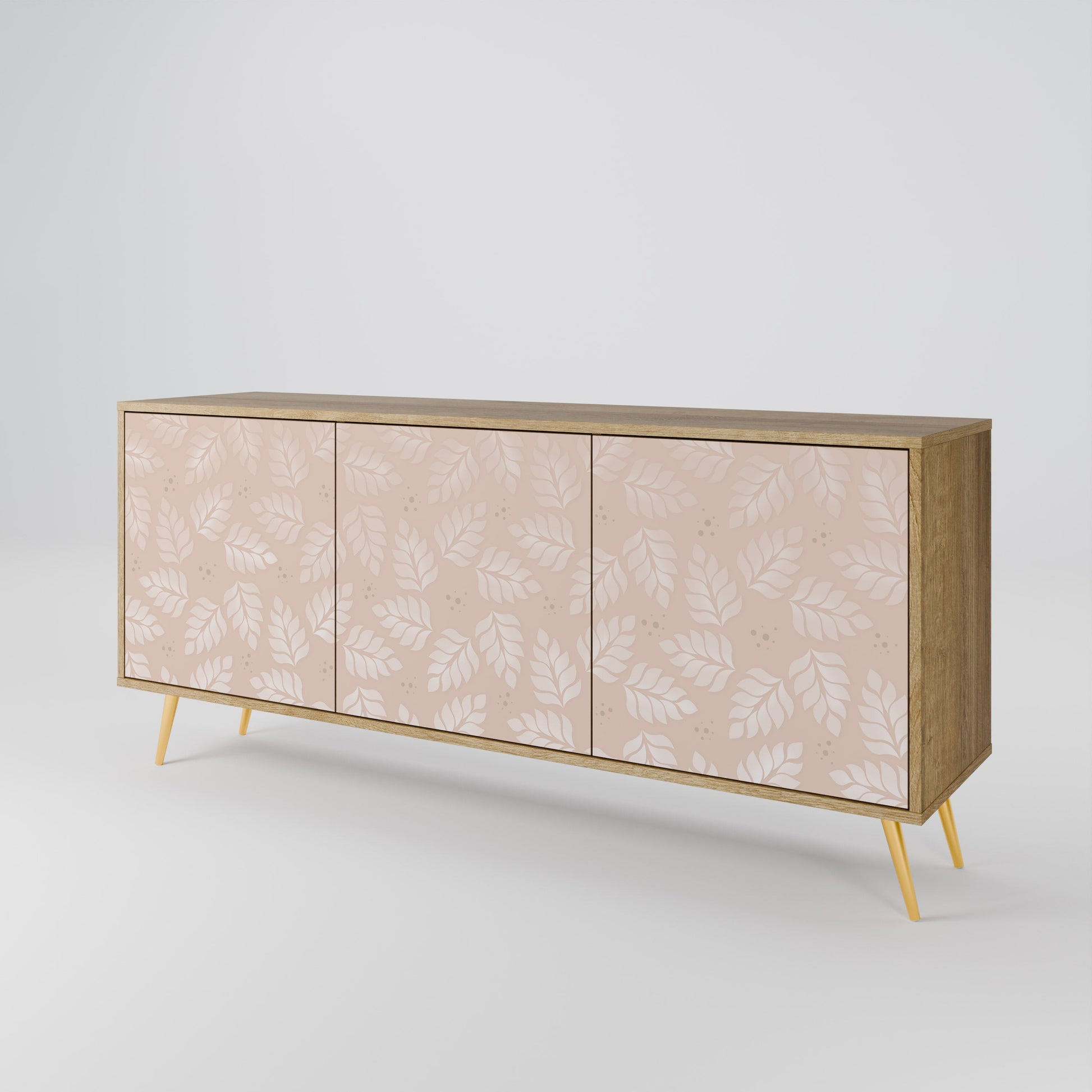 Buffet 3 portes effet chêne LEAVES ON BEIGE