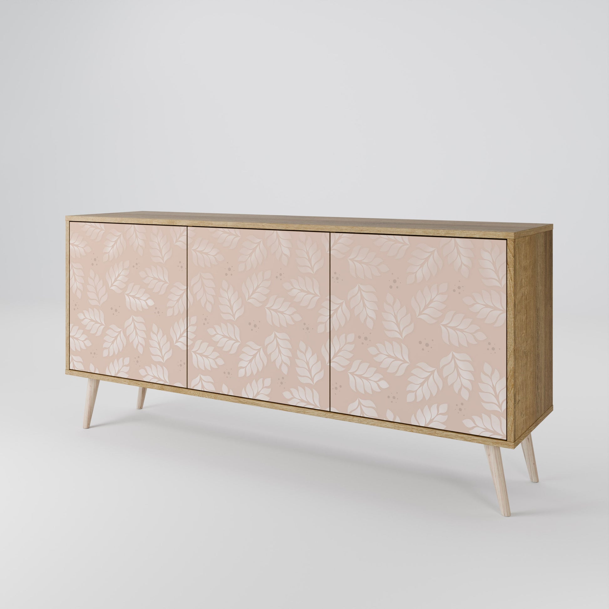 Buffet 3 portes effet chêne LEAVES ON BEIGE