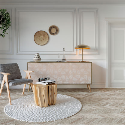 LEAVES ON BEIGE 3-Door Sideboard