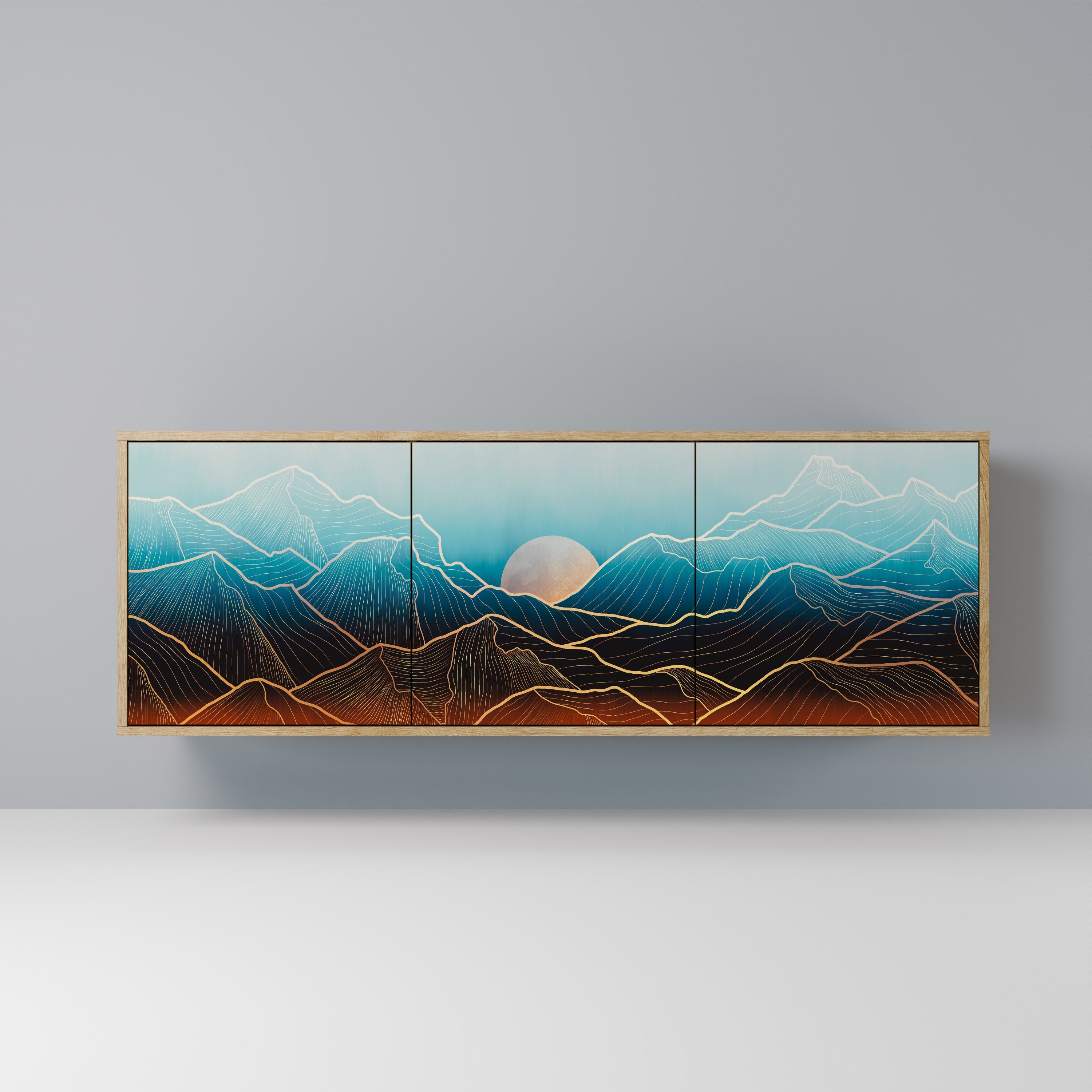 Buffet 3 portes LUNAR SECRETS effet chêne