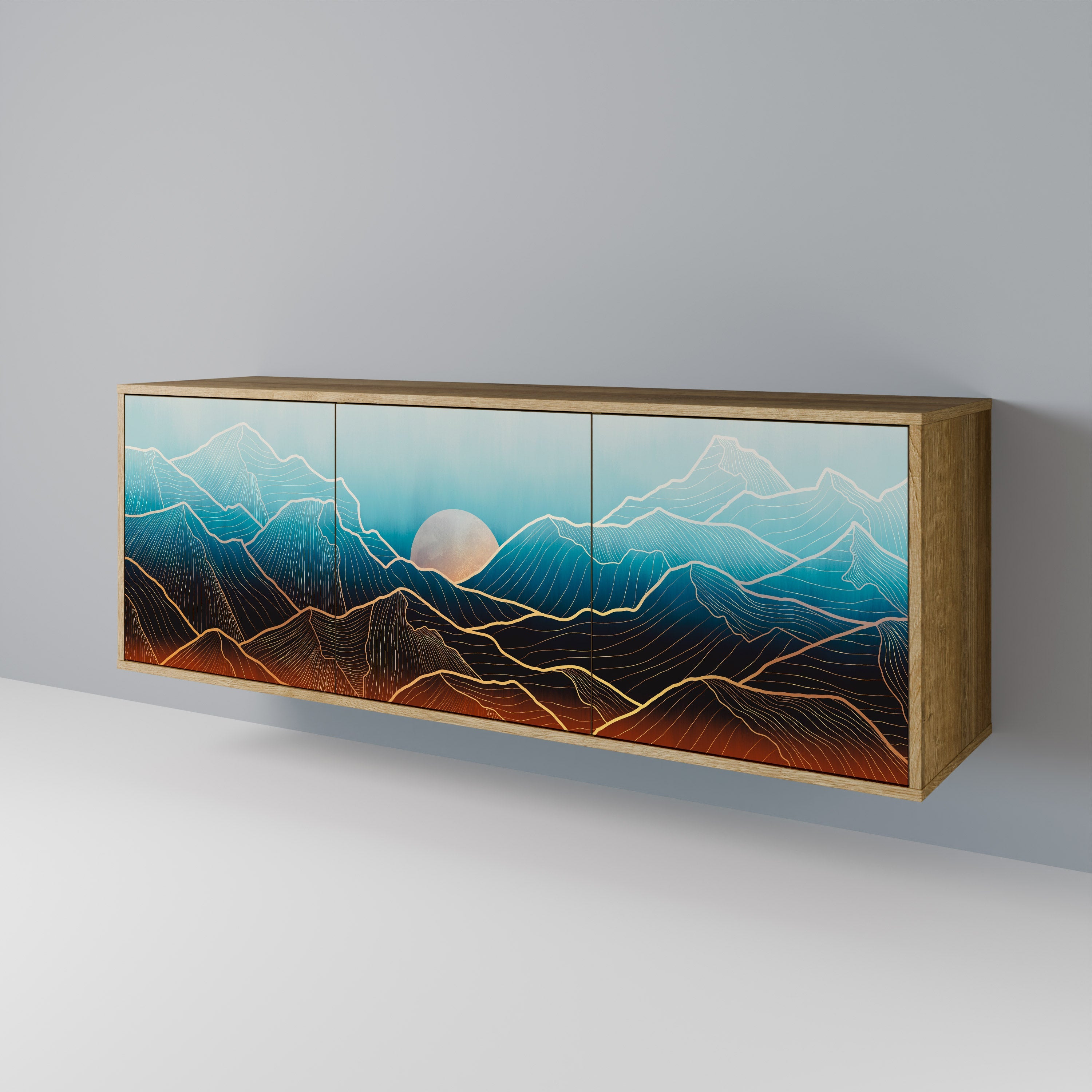 Buffet 3 portes LUNAR SECRETS effet chêne