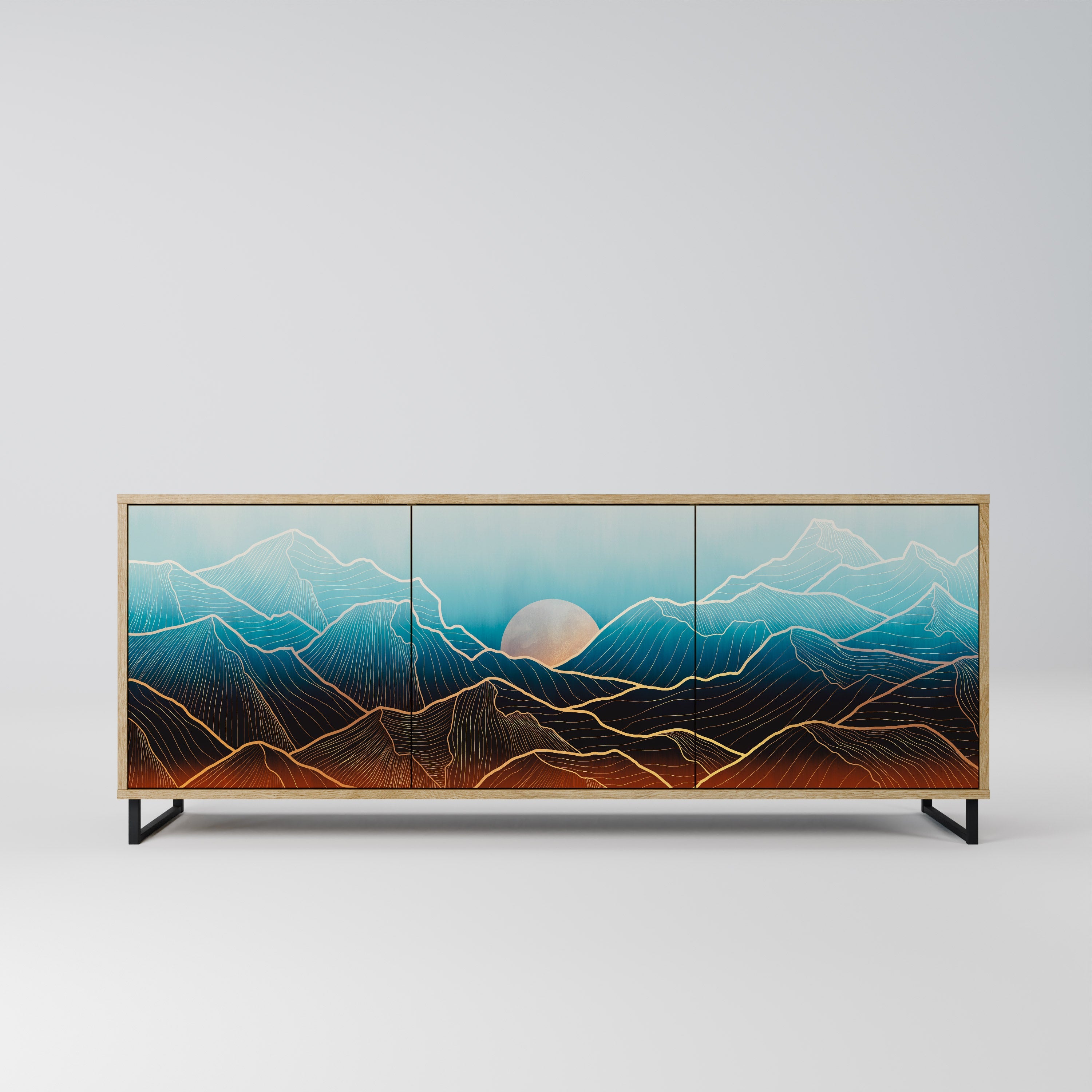 Buffet 3 portes LUNAR SECRETS effet chêne