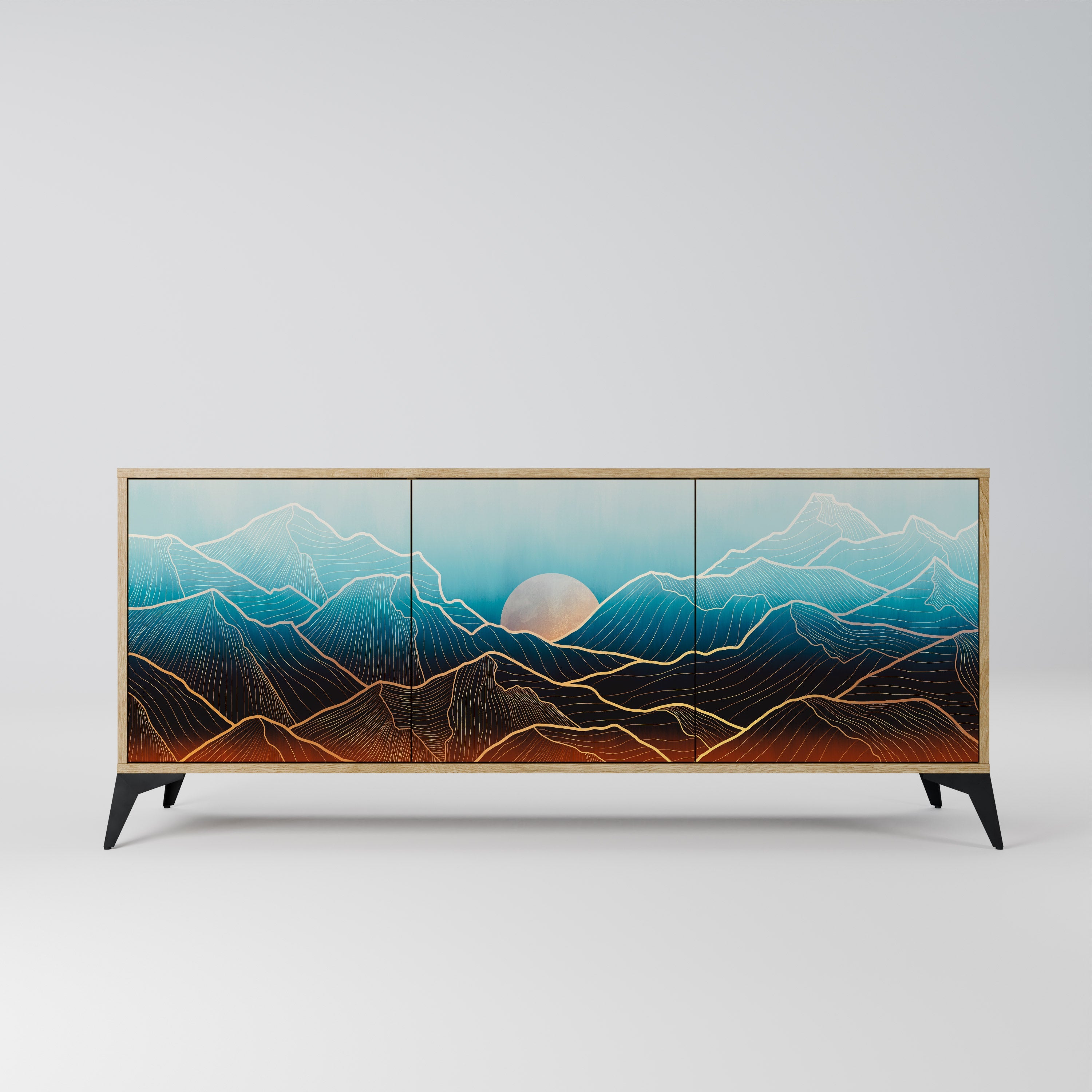 Buffet 3 portes LUNAR SECRETS effet chêne