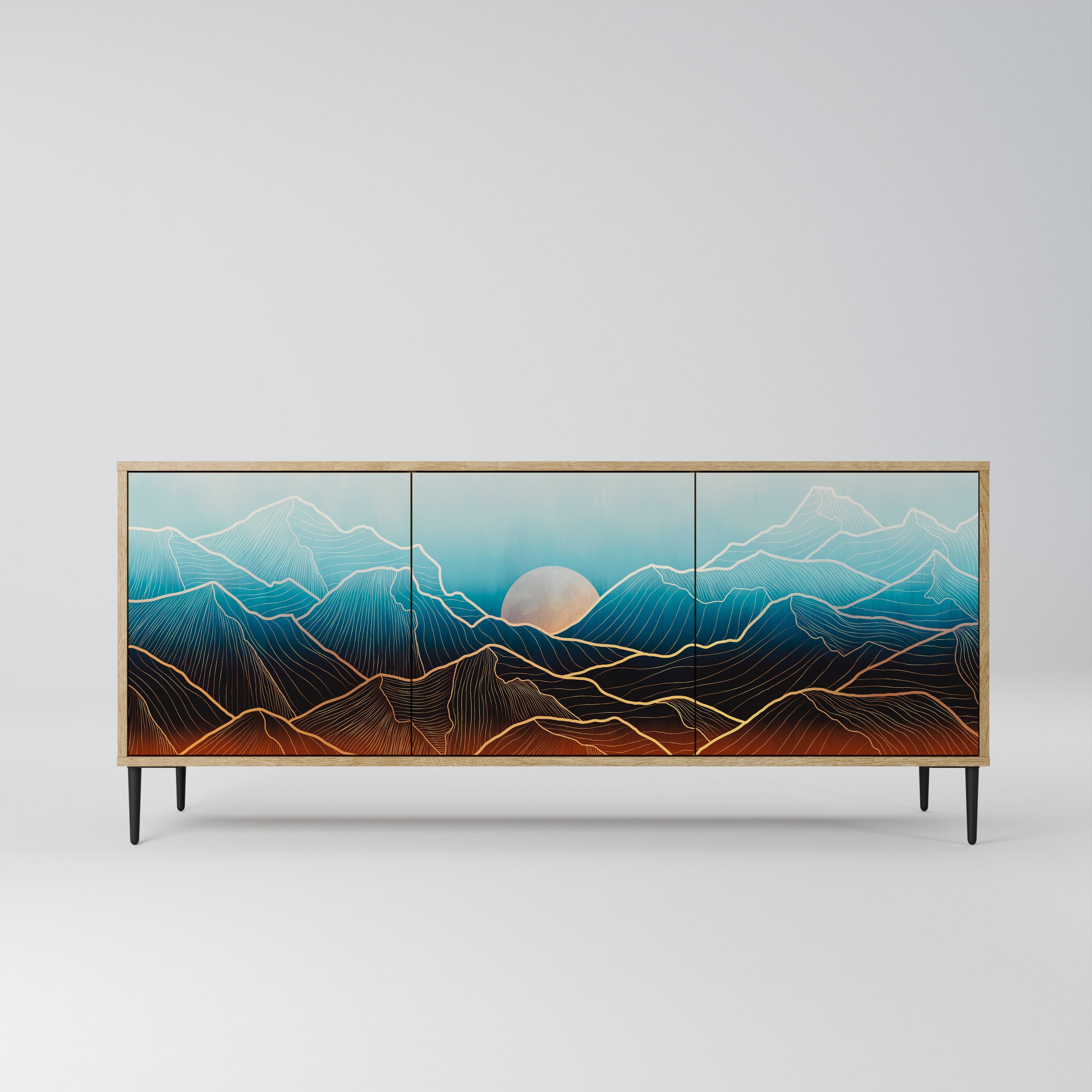 Buffet 3 portes LUNAR SECRETS effet chêne