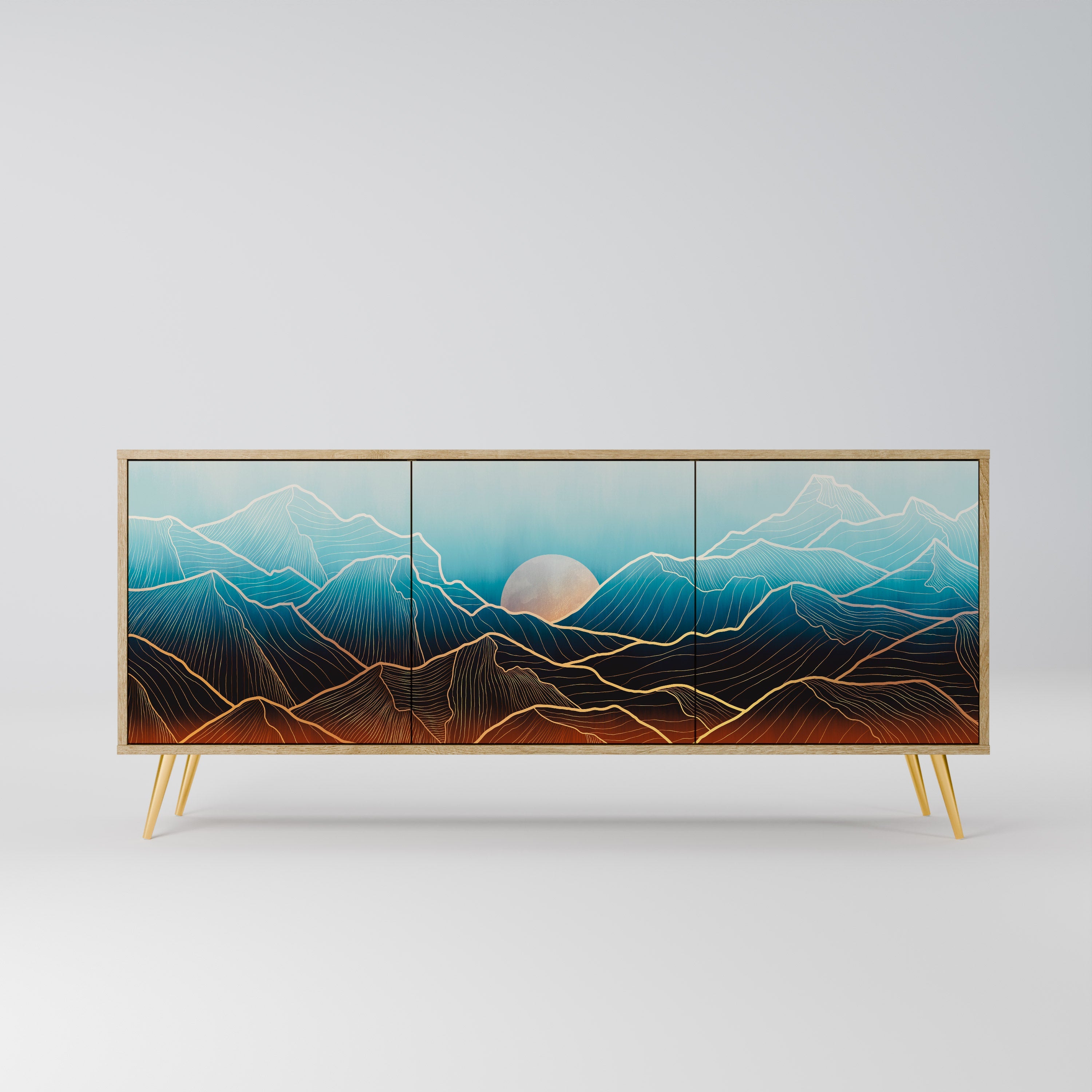 Buffet 3 portes LUNAR SECRETS effet chêne