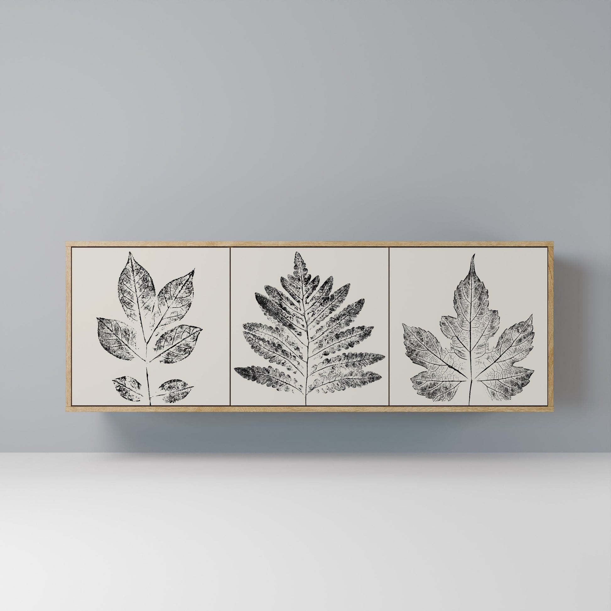 Buffet 3 portes LEAFY STAMPS effet chêne