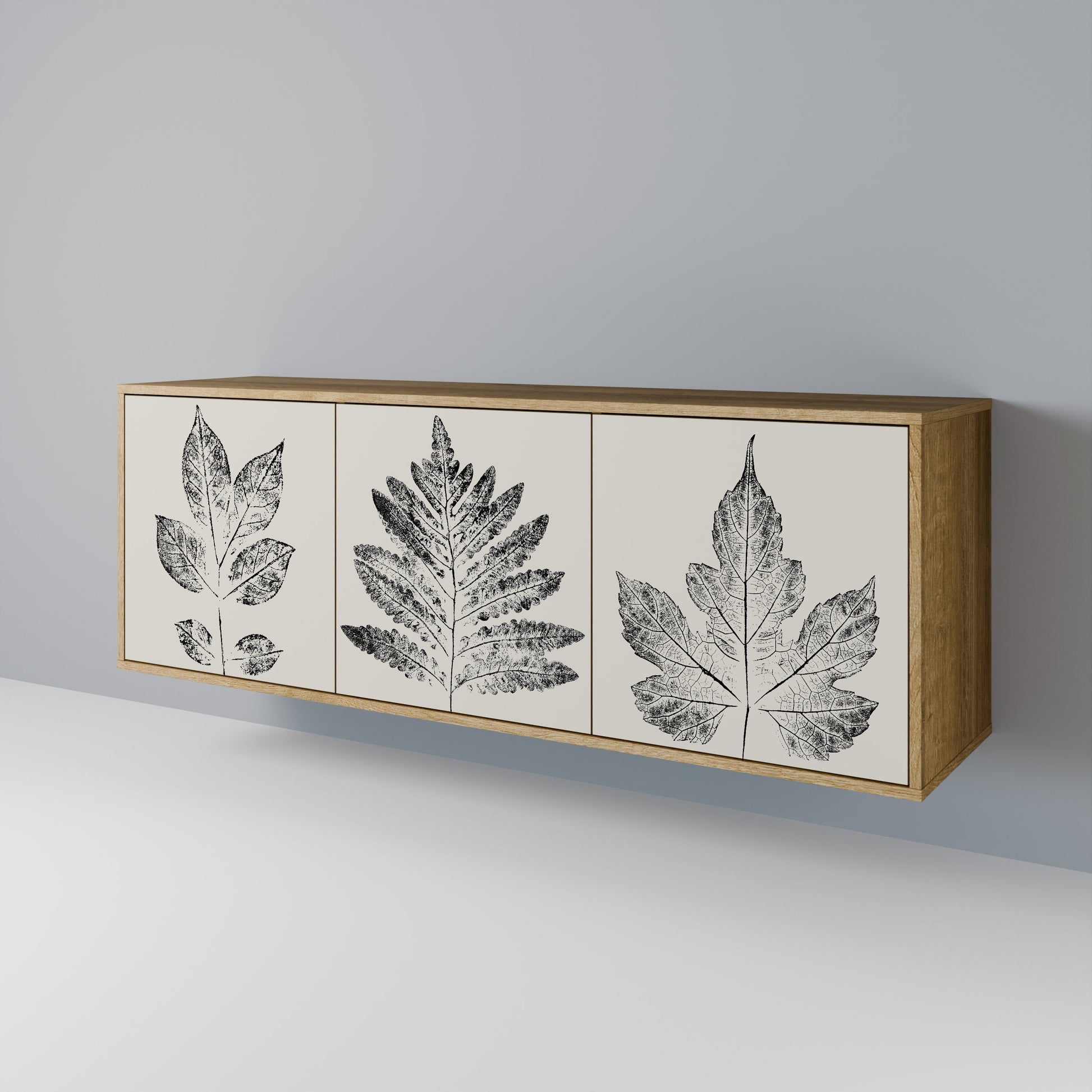 Buffet 3 portes LEAFY STAMPS effet chêne