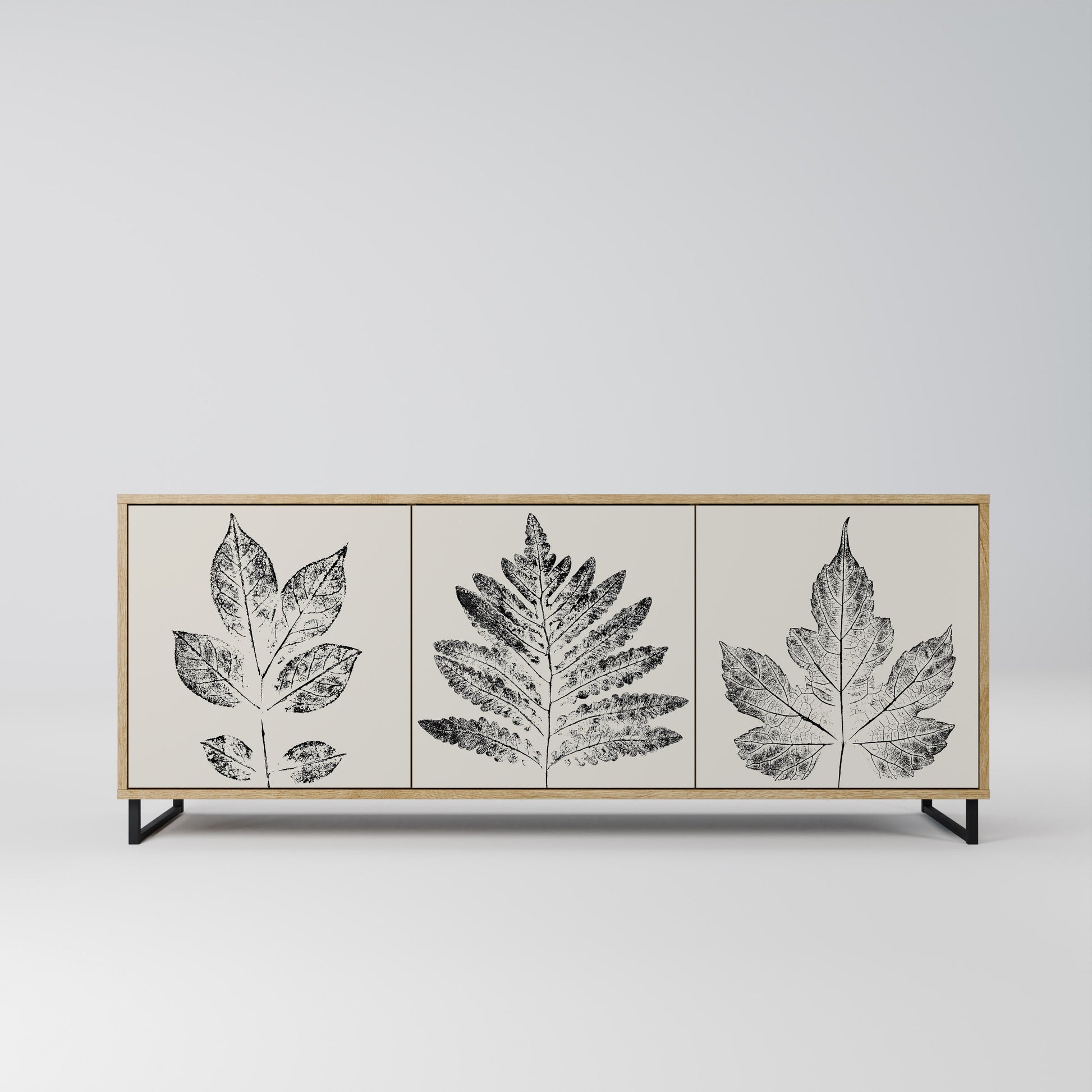 Buffet 3 portes LEAFY STAMPS effet chêne
