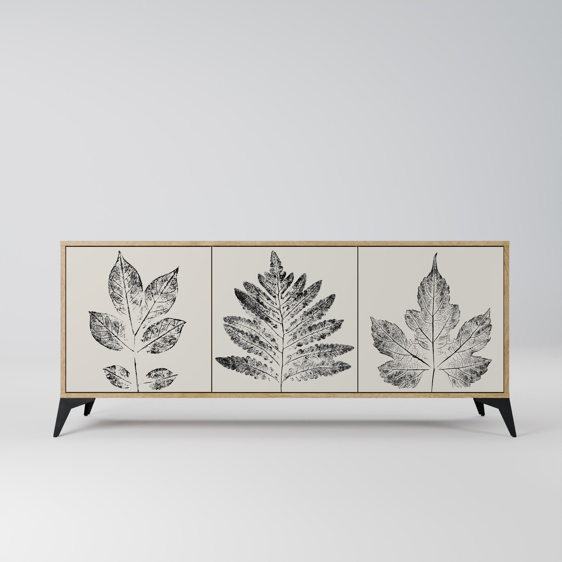 Buffet 3 portes LEAFY STAMPS effet chêne