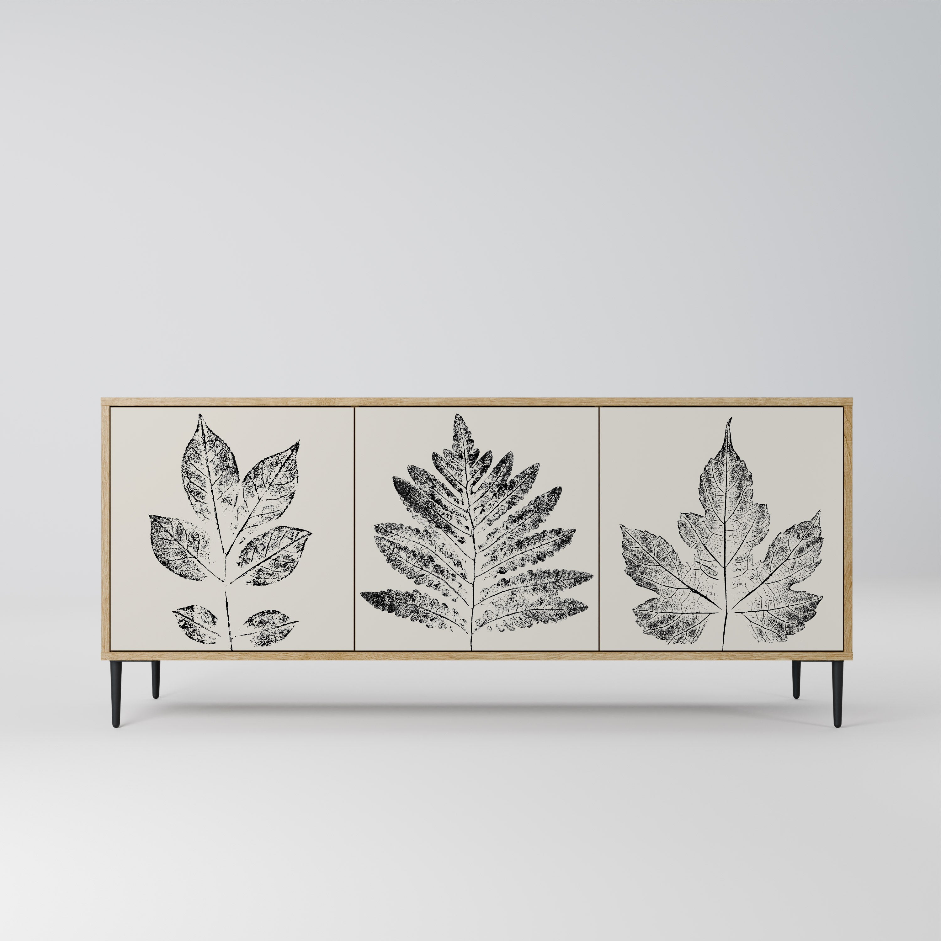 Buffet 3 portes LEAFY STAMPS effet chêne