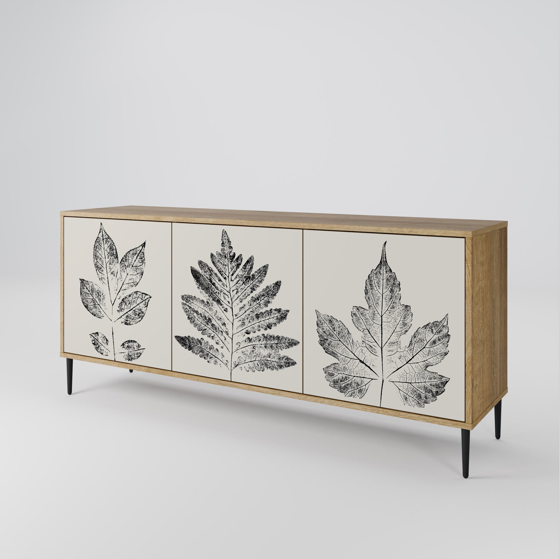 Buffet 3 portes LEAFY STAMPS effet chêne