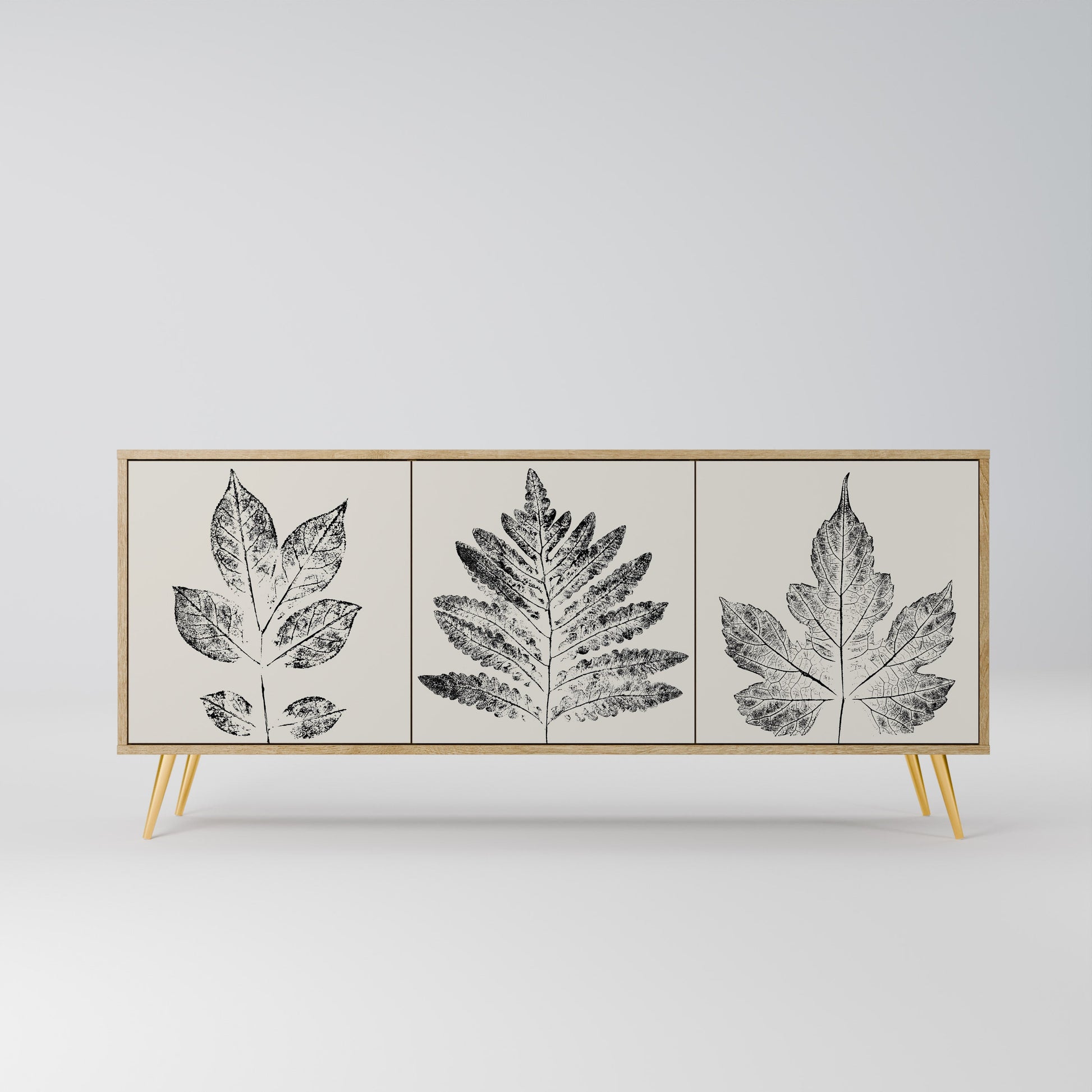 Buffet 3 portes LEAFY STAMPS effet chêne