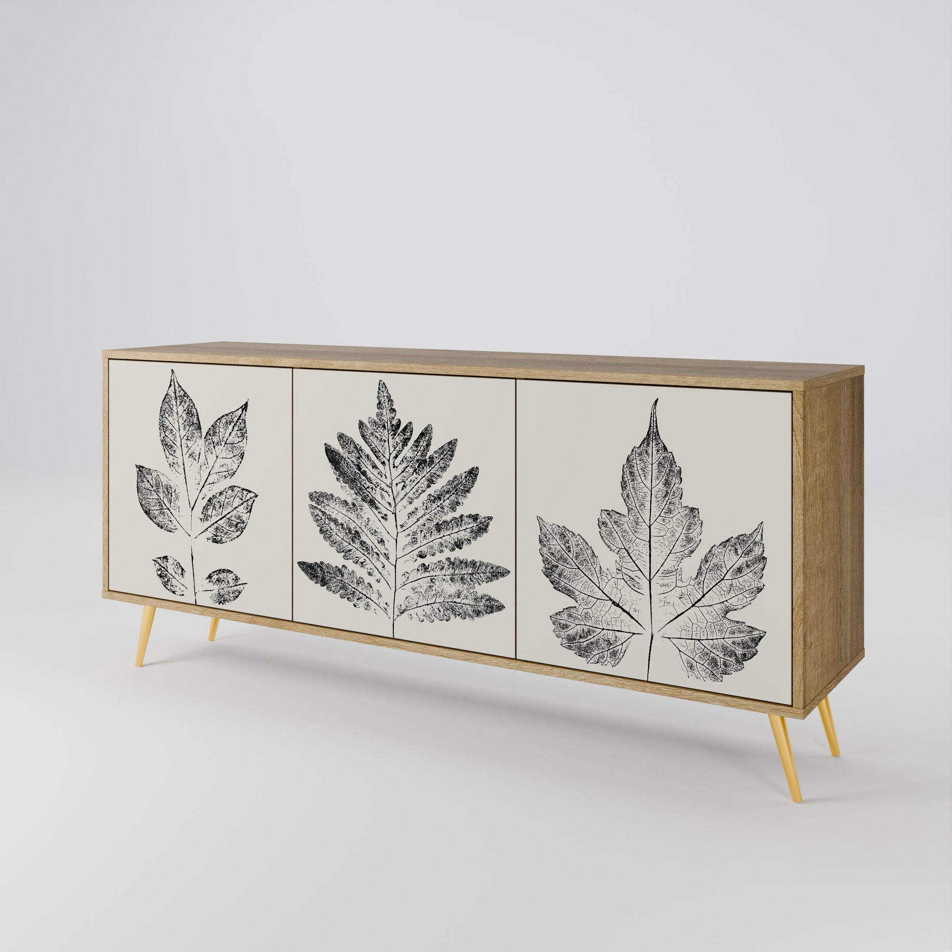 Buffet 3 portes LEAFY STAMPS effet chêne