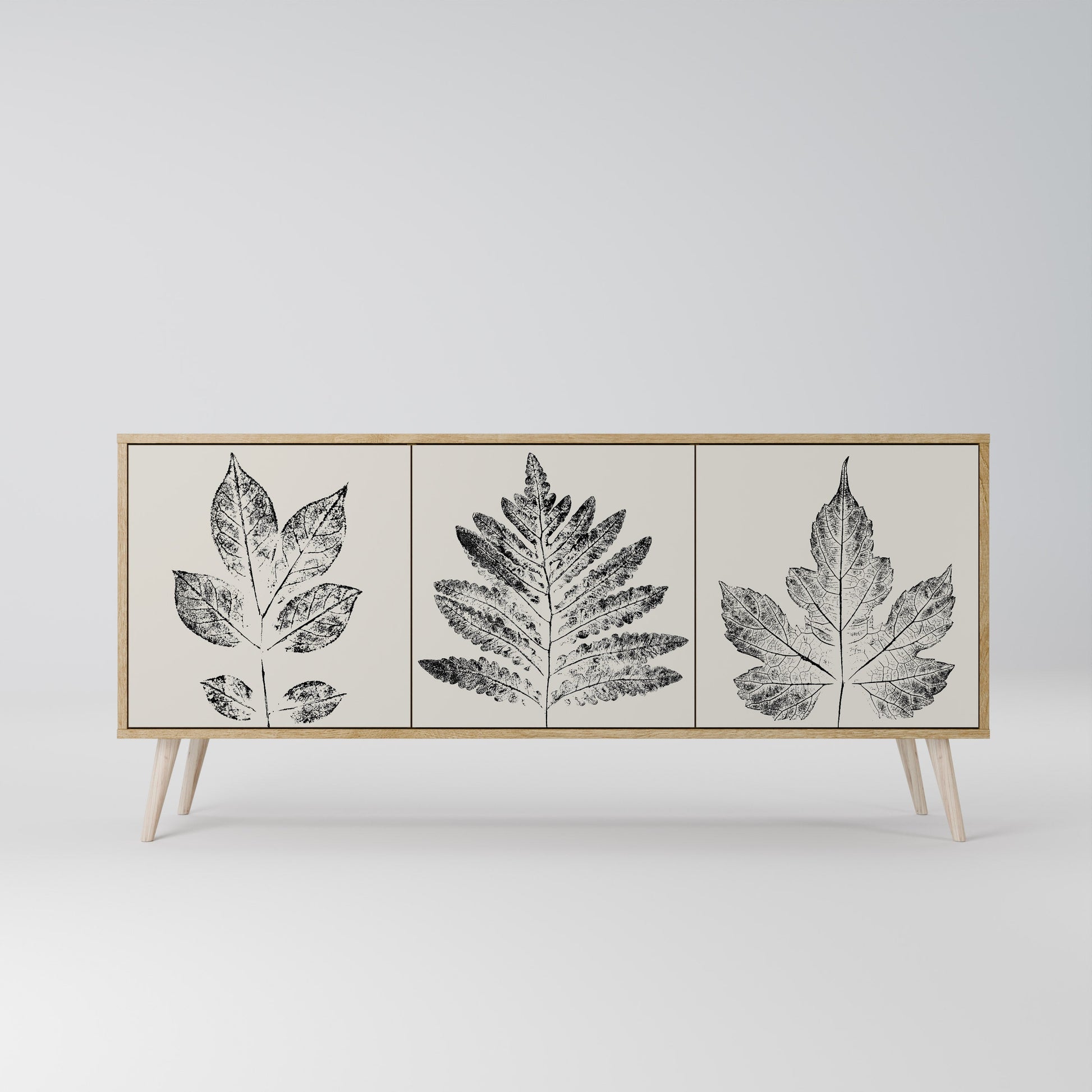 Buffet 3 portes LEAFY STAMPS effet chêne