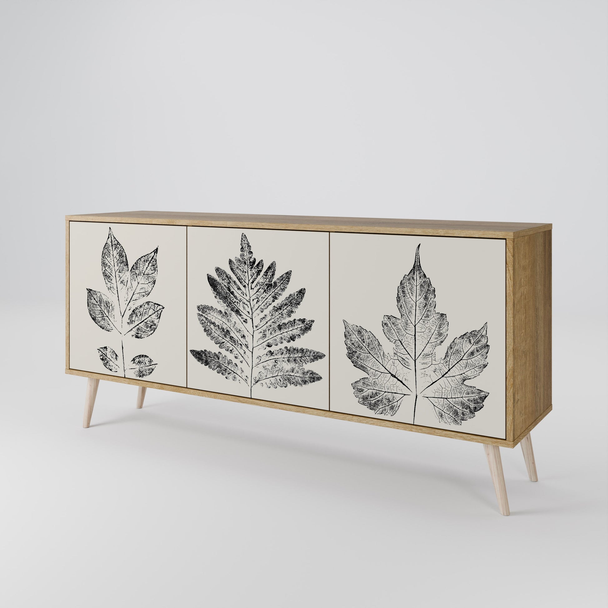 Buffet 3 portes LEAFY STAMPS effet chêne