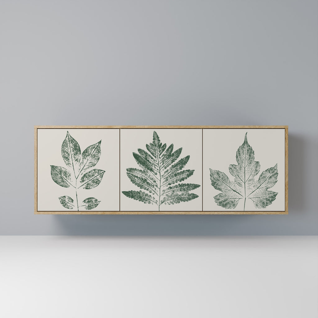 Buffet 3 portes GREEN LEAFY STAMPS effet chêne