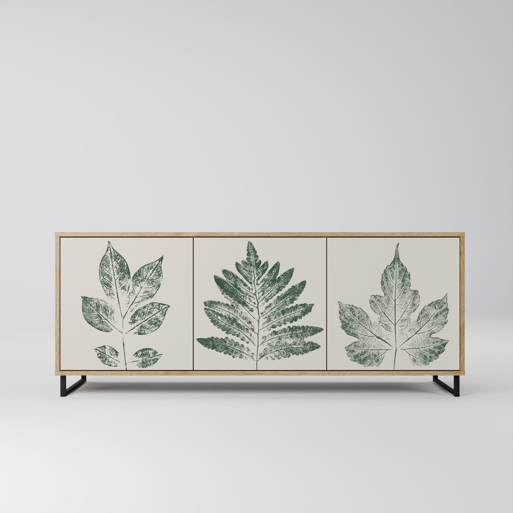 Buffet 3 portes GREEN LEAFY STAMPS effet chêne