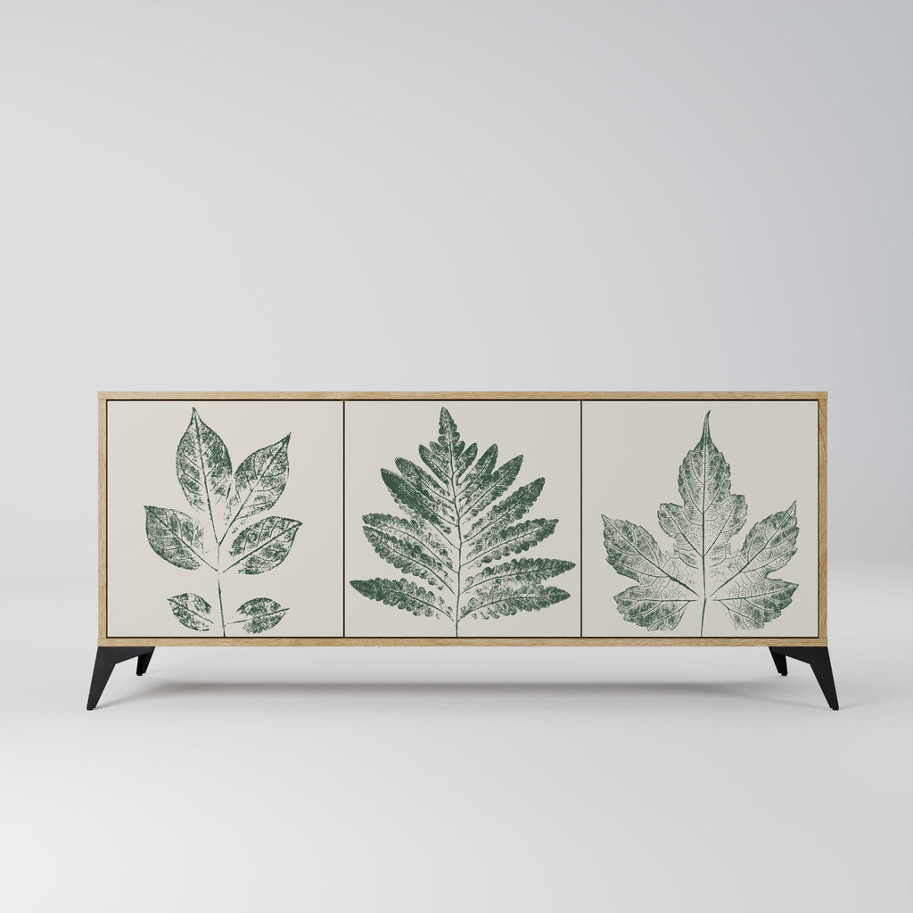 Buffet 3 portes GREEN LEAFY STAMPS effet chêne