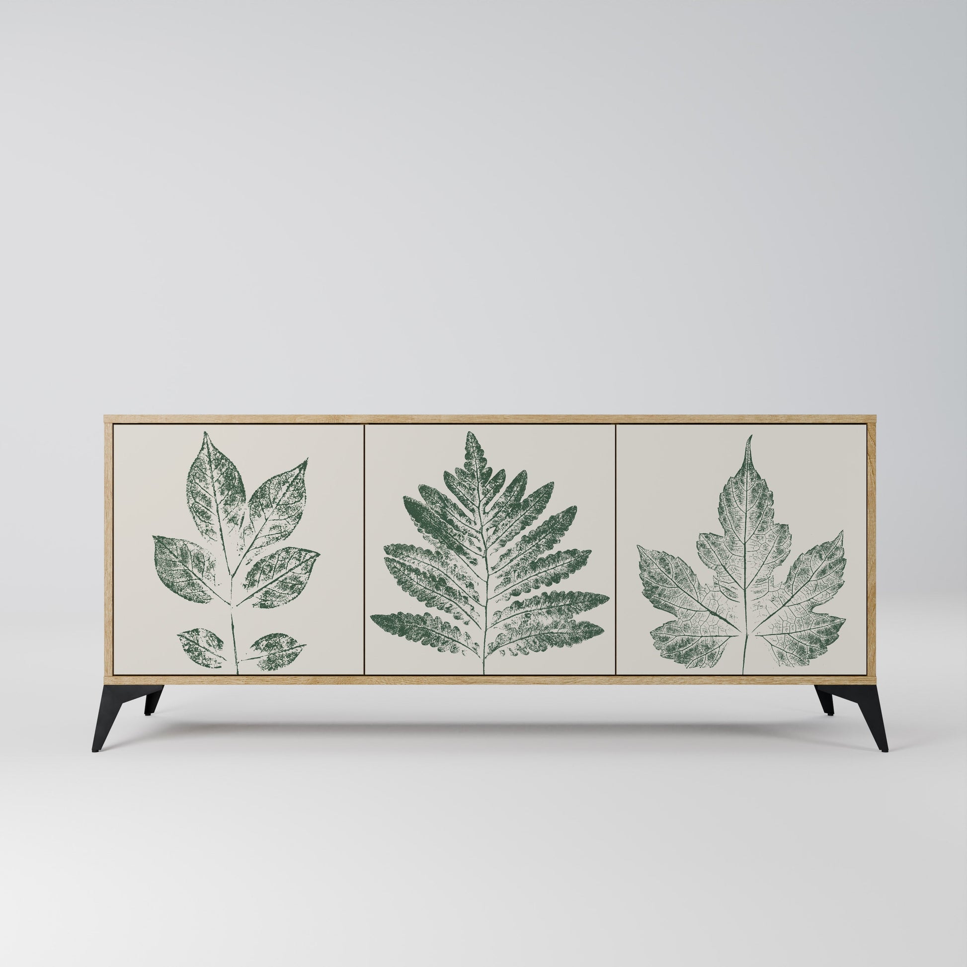 Buffet 3 portes GREEN LEAFY STAMPS effet chêne