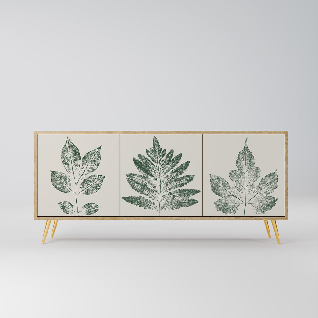Buffet 3 portes GREEN LEAFY STAMPS effet chêne
