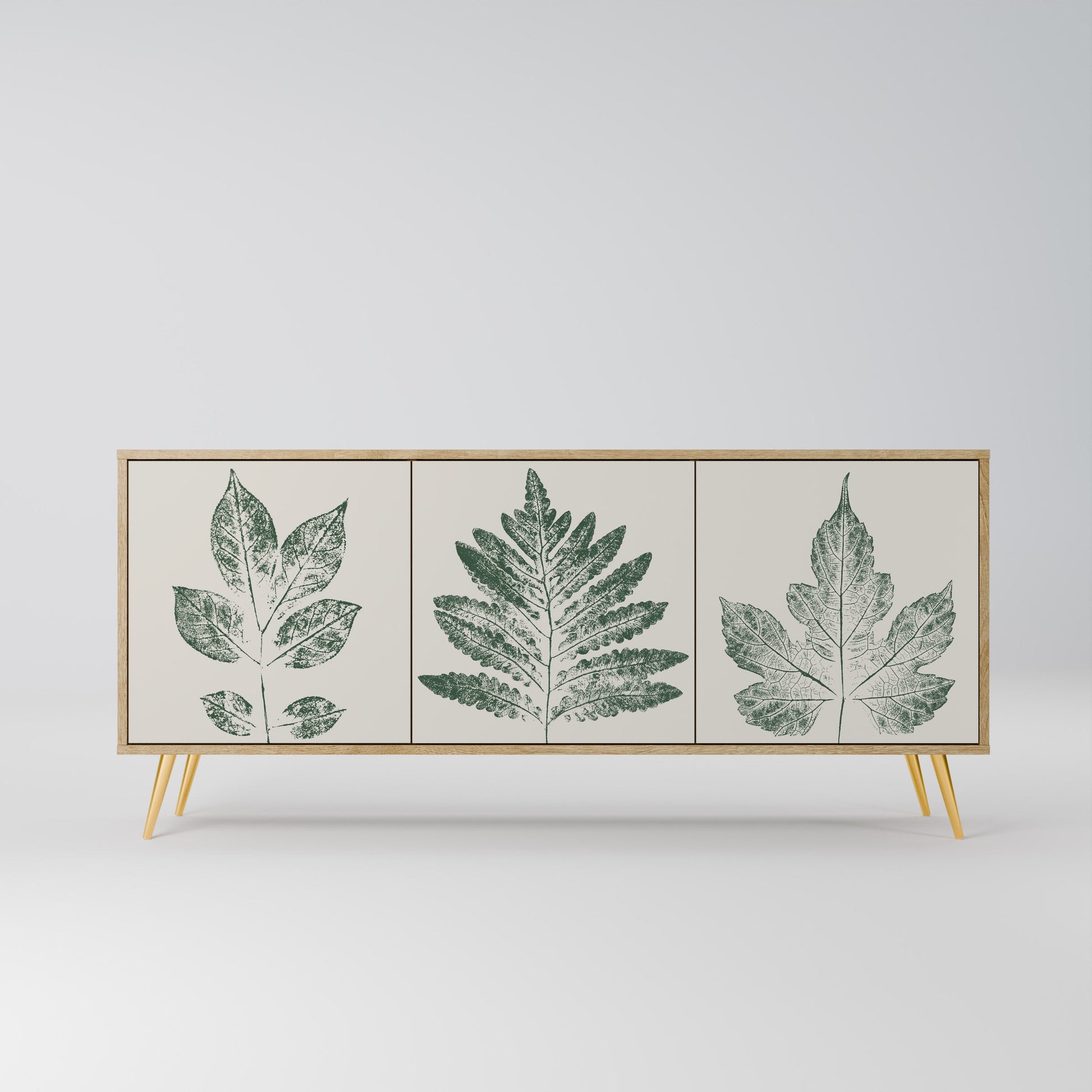 Buffet 3 portes GREEN LEAFY STAMPS effet chêne