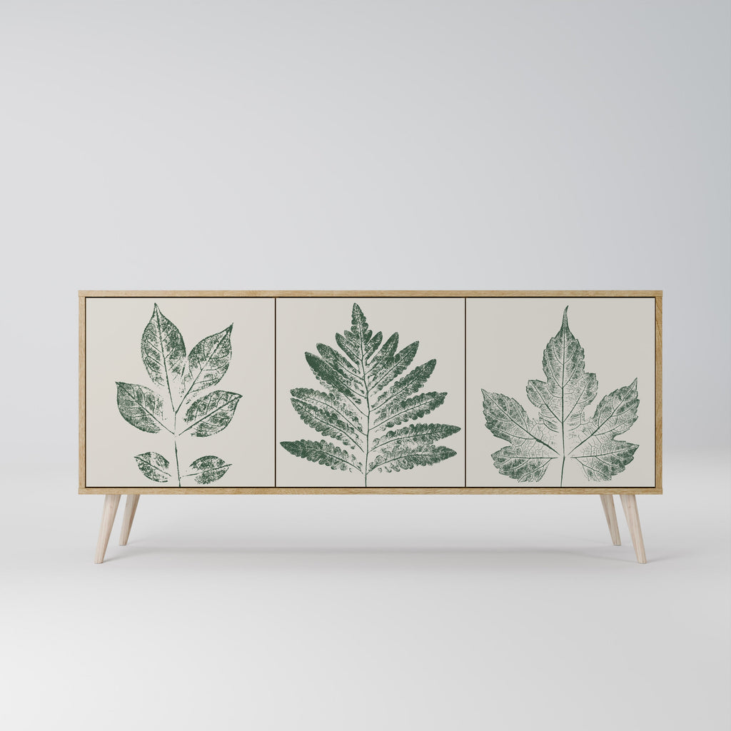 Buffet 3 portes GREEN LEAFY STAMPS effet chêne