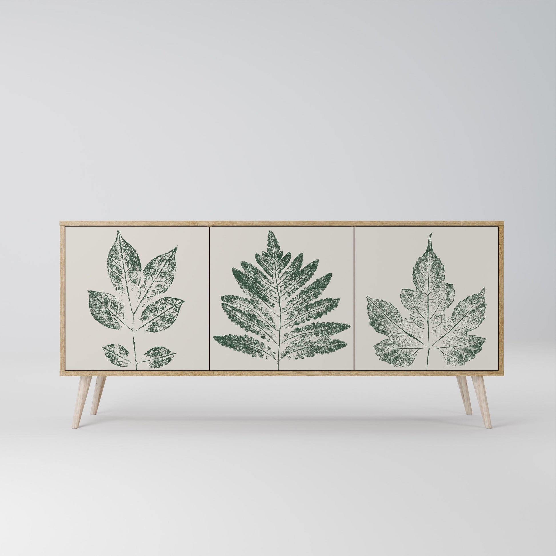 Buffet 3 portes GREEN LEAFY STAMPS effet chêne
