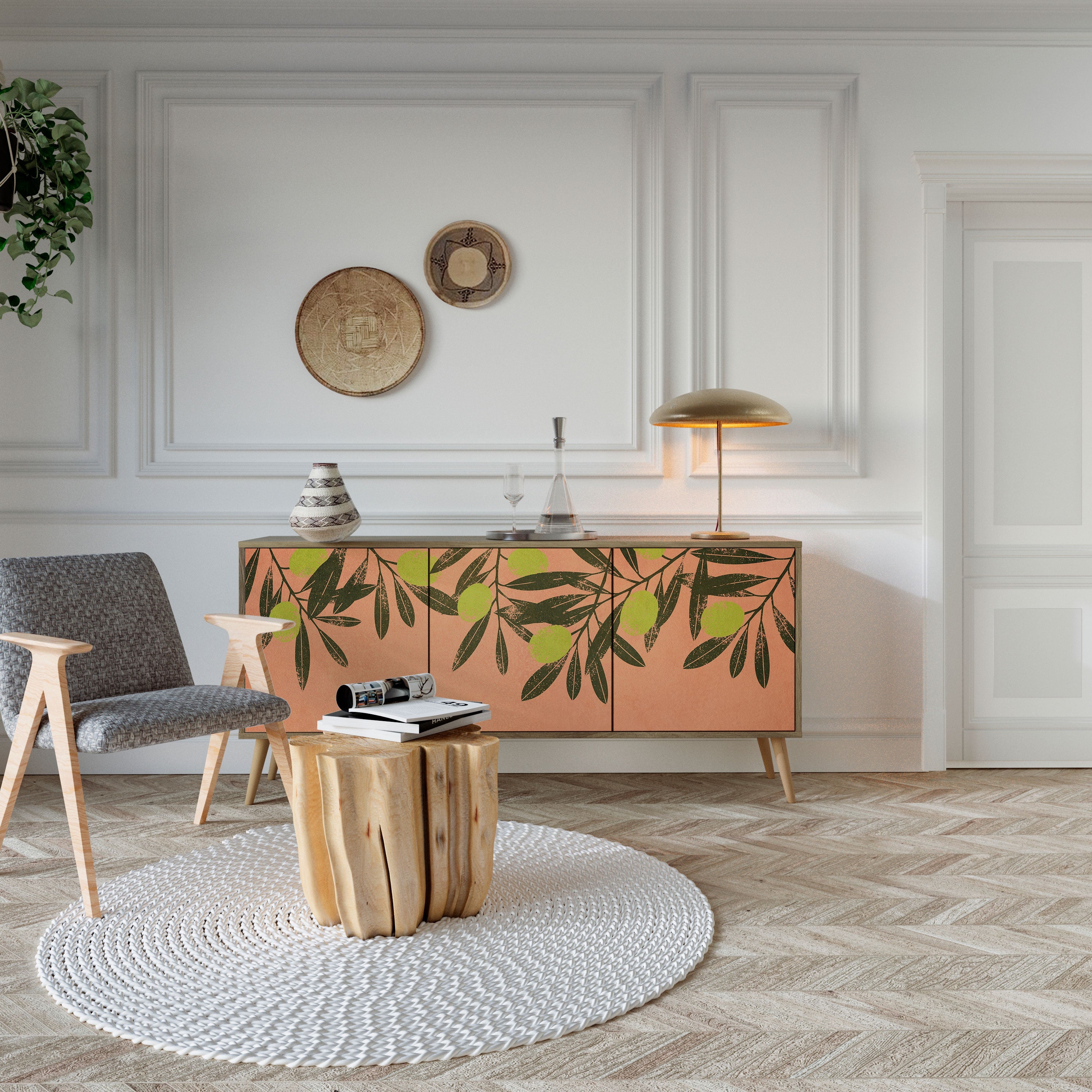 Buffet 3 portes JUICY OLIVES effet chêne