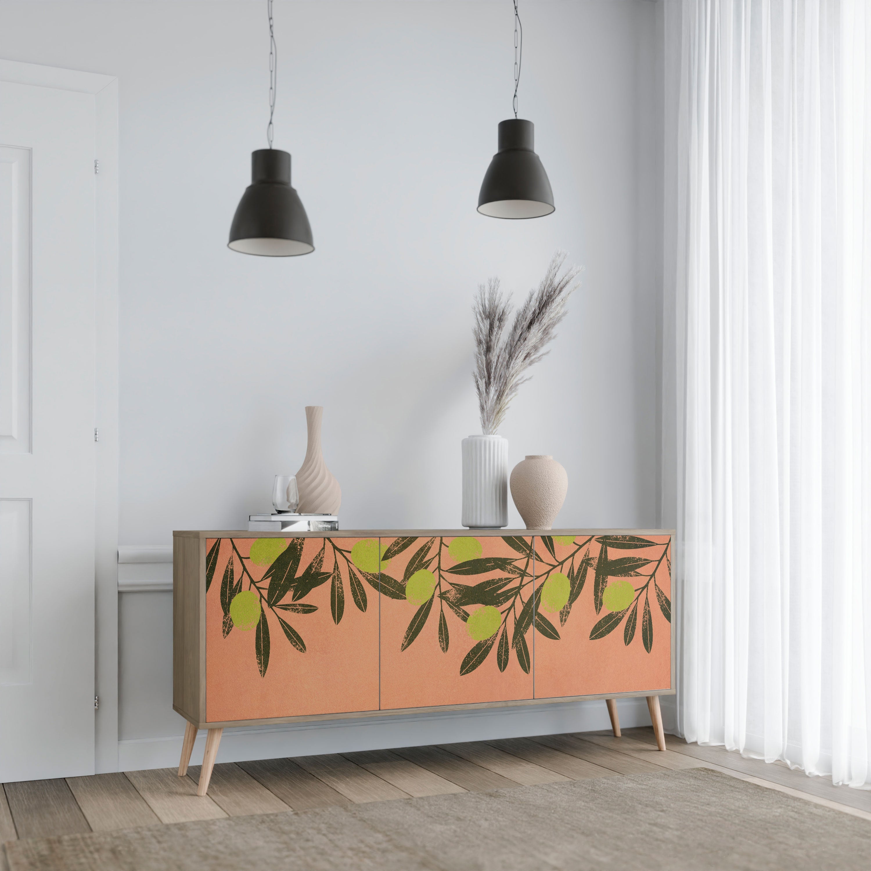 Buffet 3 portes JUICY OLIVES effet chêne