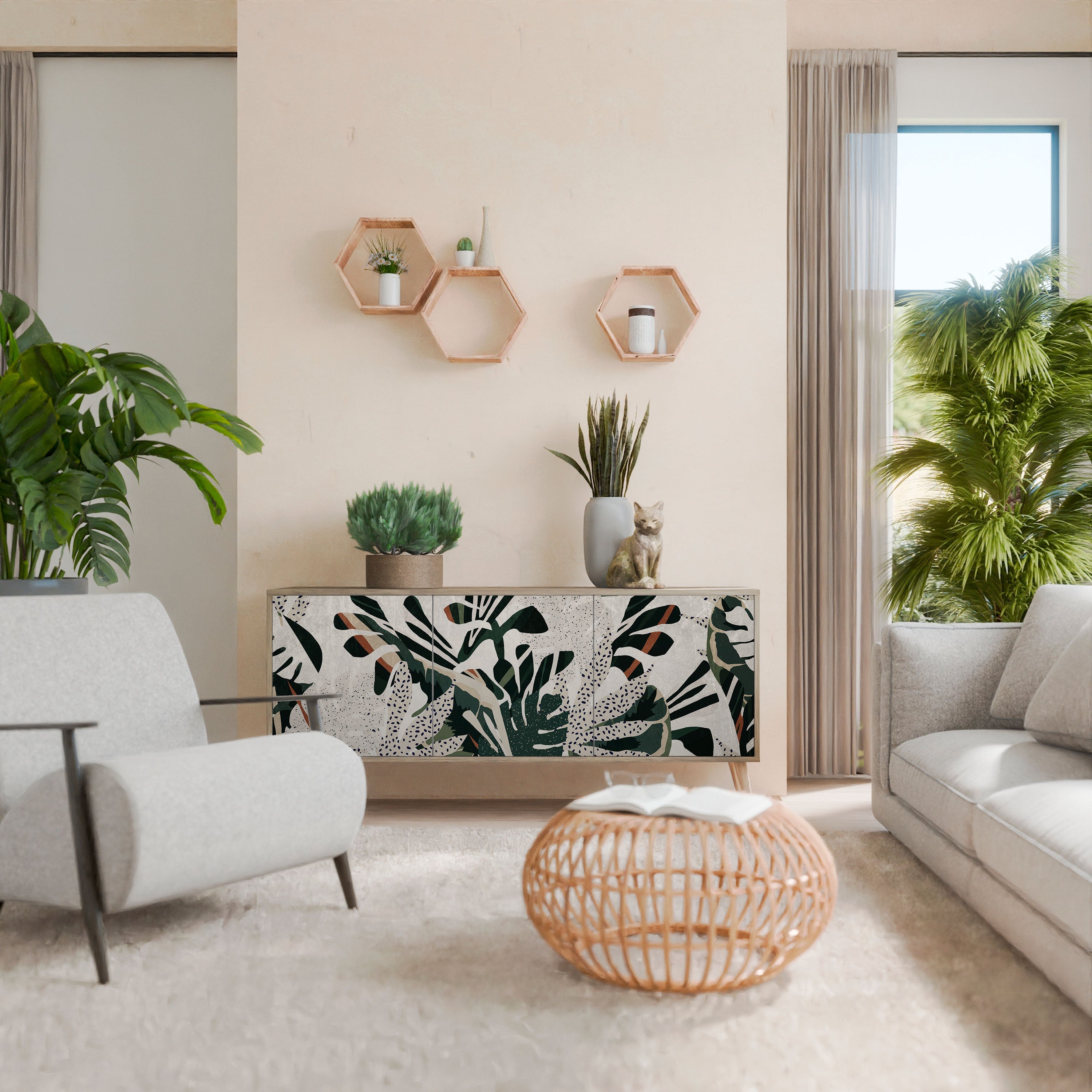 Buffet 3 portes VERDURE FORMATION effet chêne