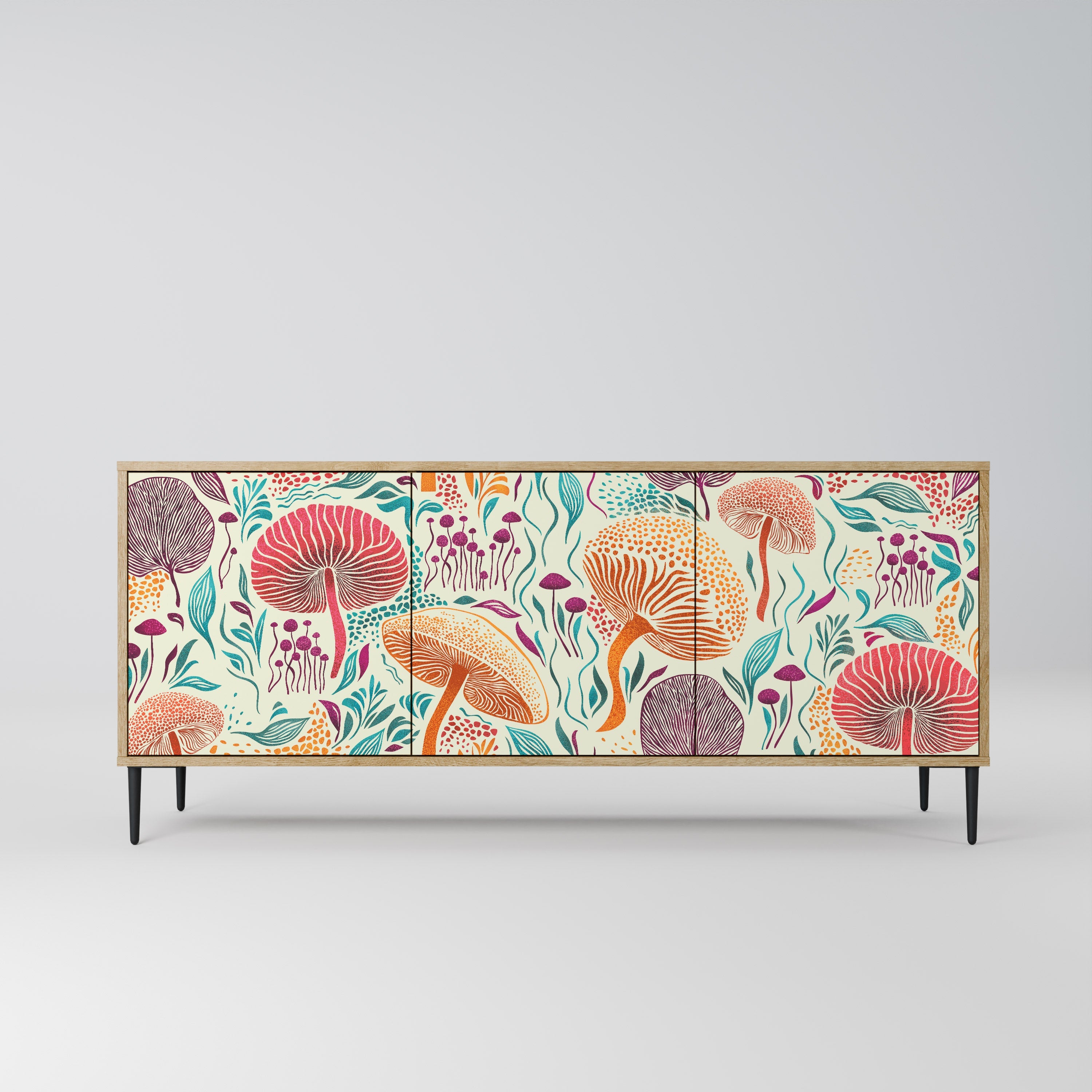Buffet 3 portes Fungus Fantasy effet chêne