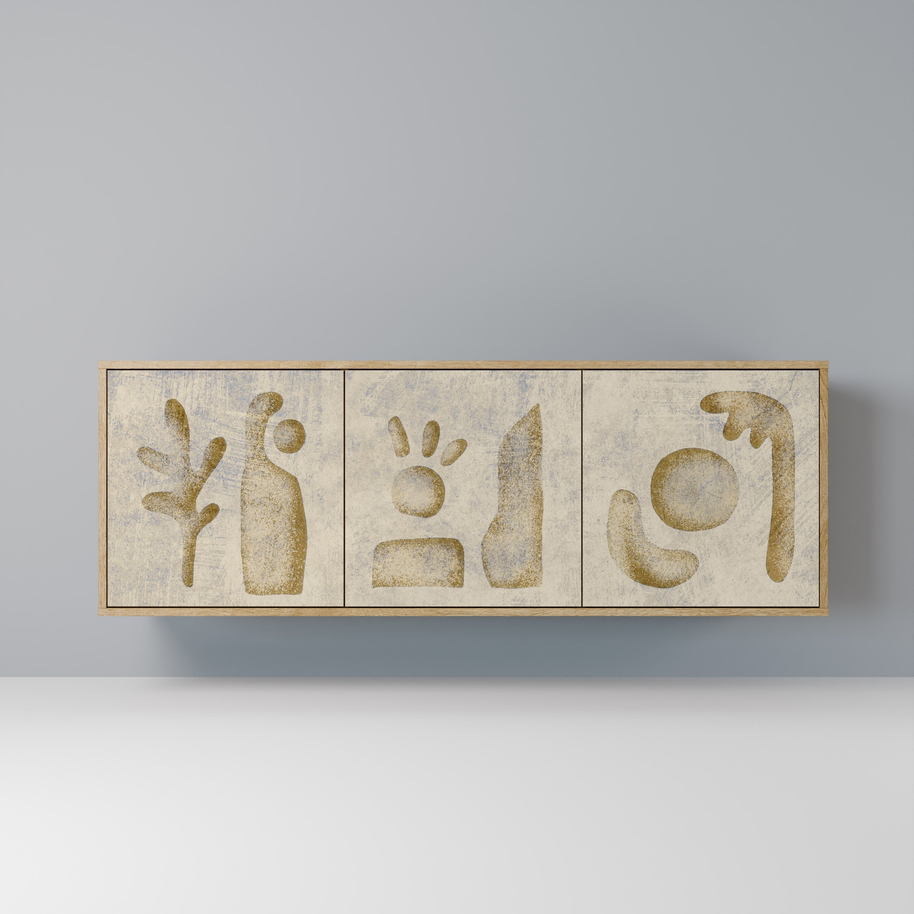 Buffet 3 portes effet chêne SAND SCULPTURES