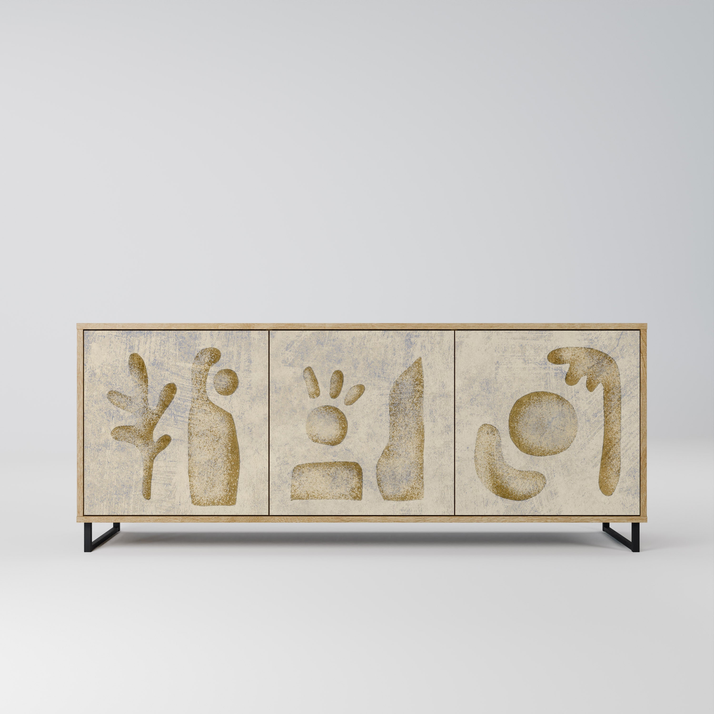 Buffet 3 portes effet chêne SAND SCULPTURES