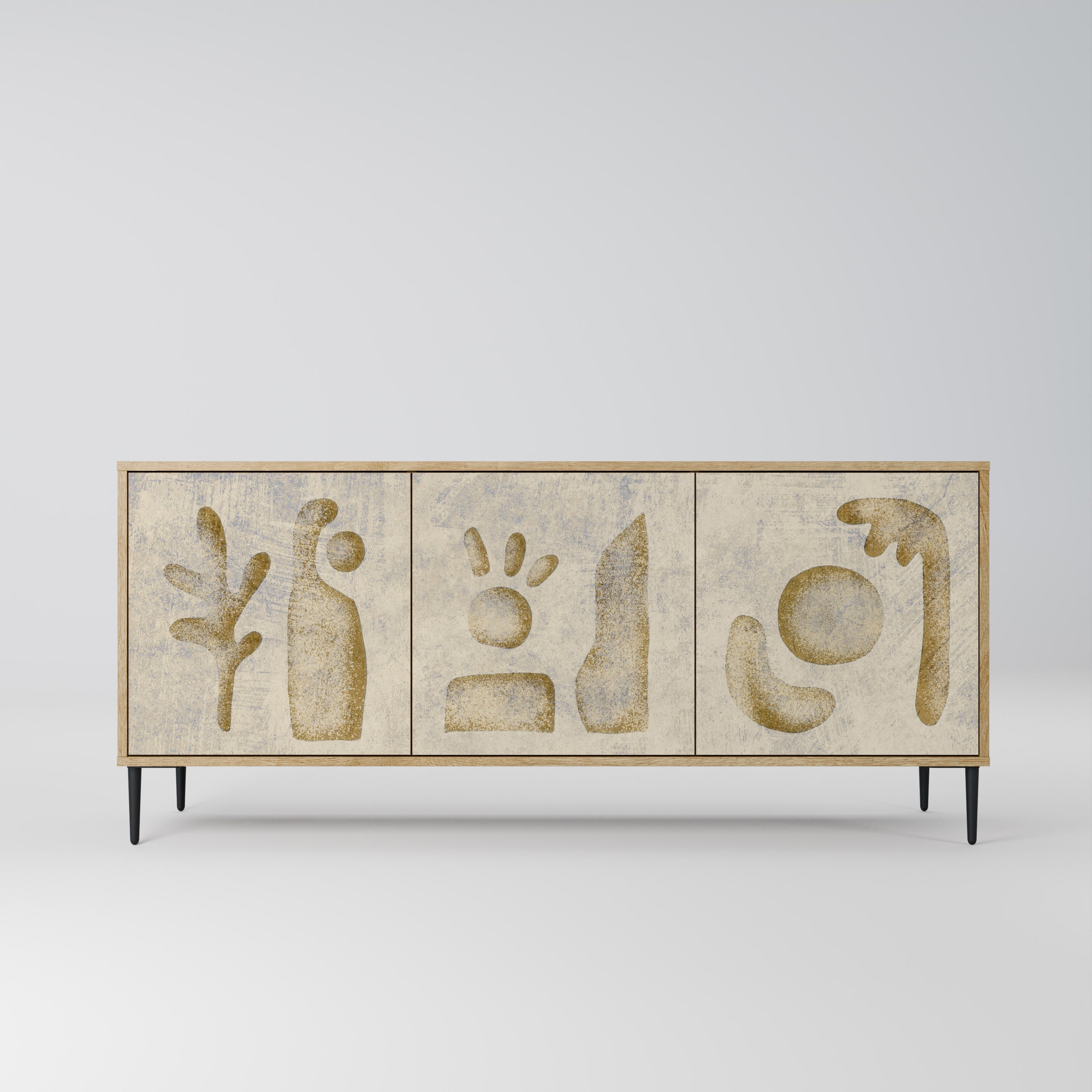 Buffet 3 portes effet chêne SAND SCULPTURES