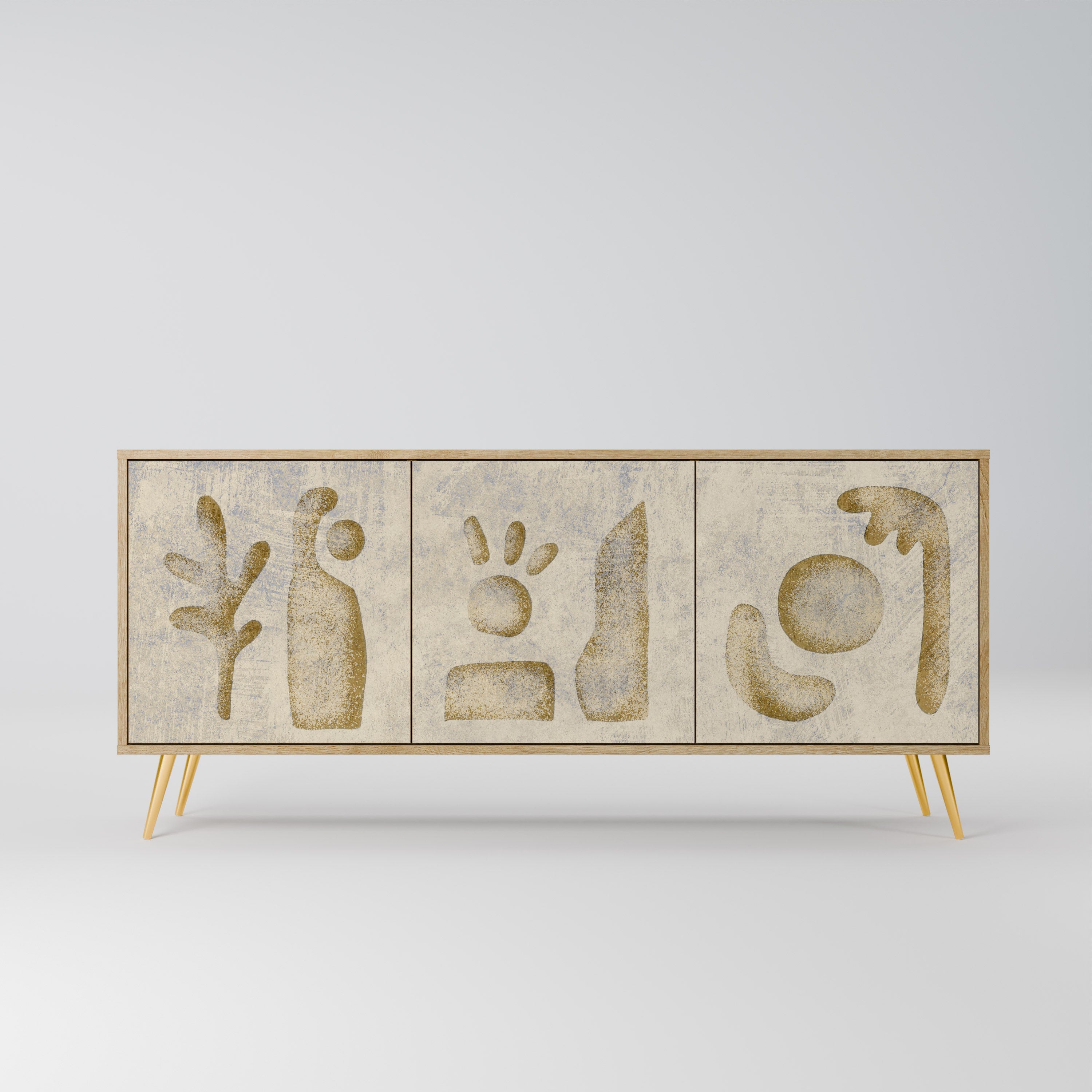 Buffet 3 portes effet chêne SAND SCULPTURES