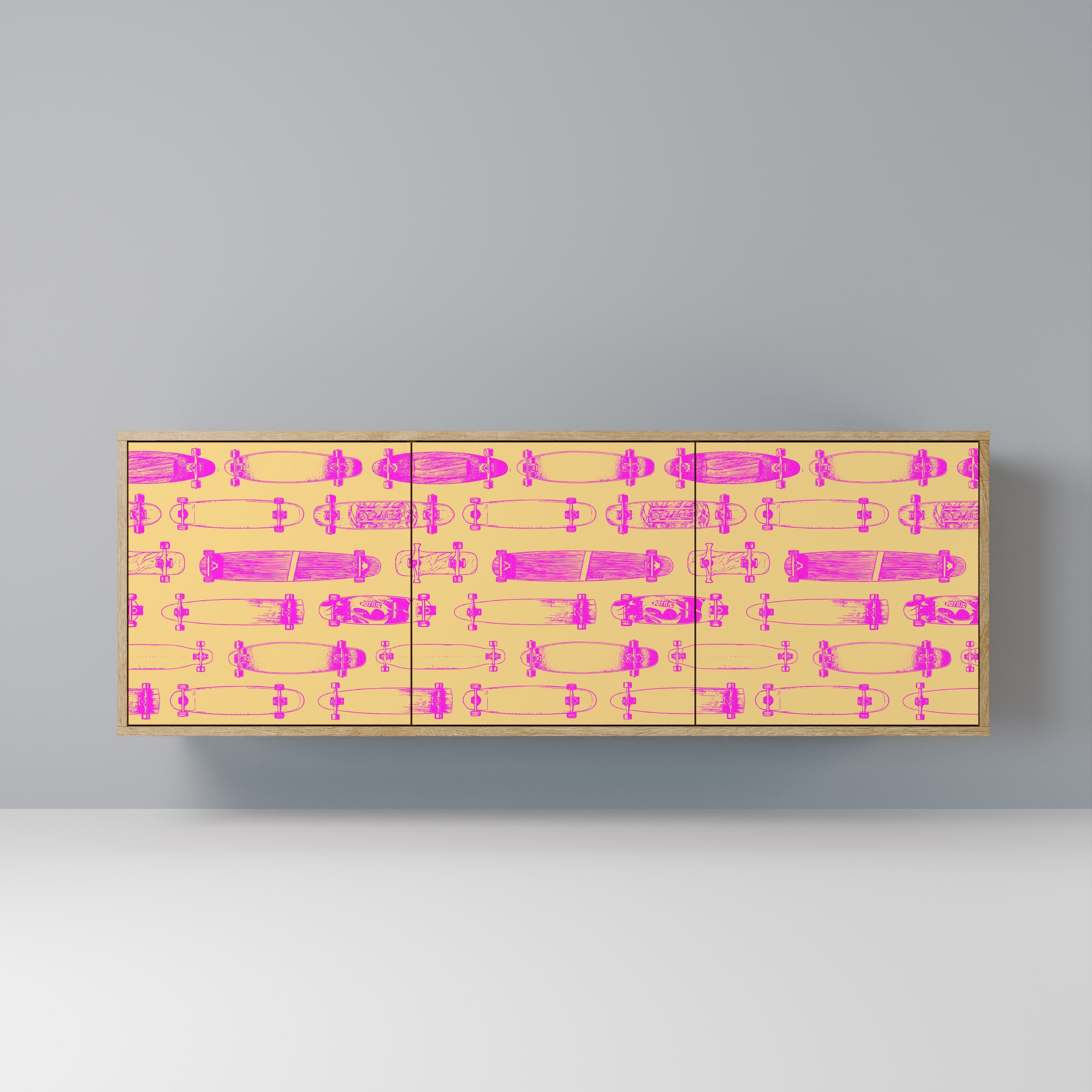 Buffet 3 portes effet chêne SKATEBOARD ARTISTRY