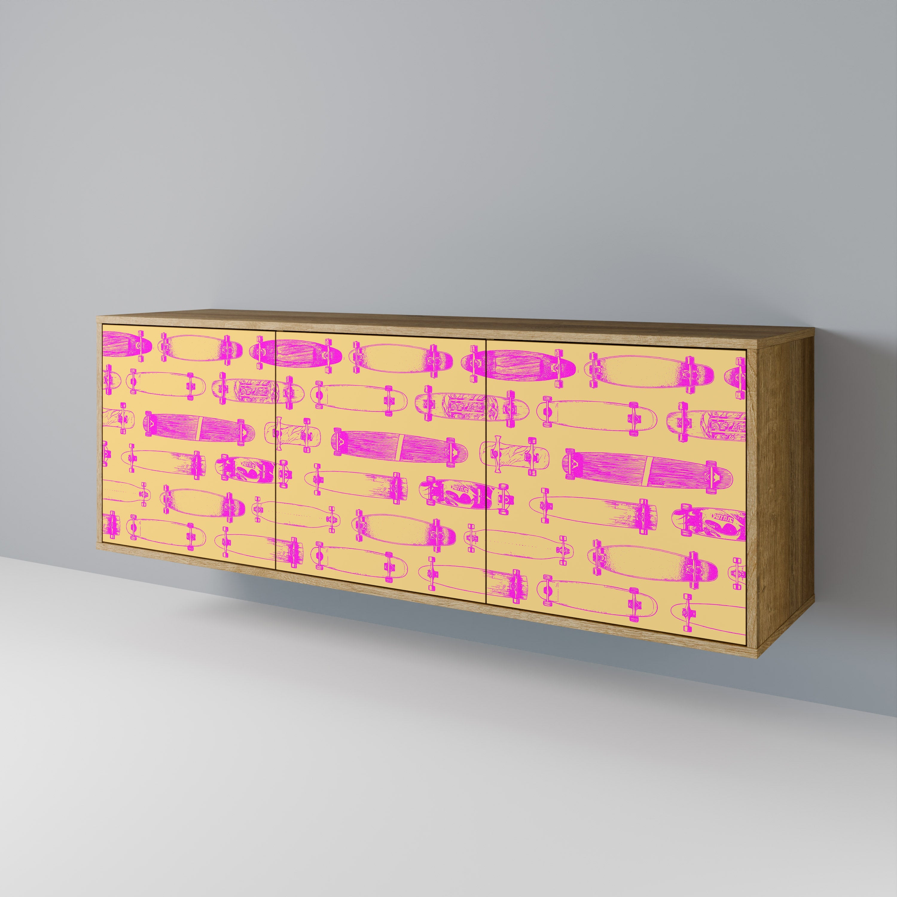 Buffet 3 portes effet chêne SKATEBOARD ARTISTRY