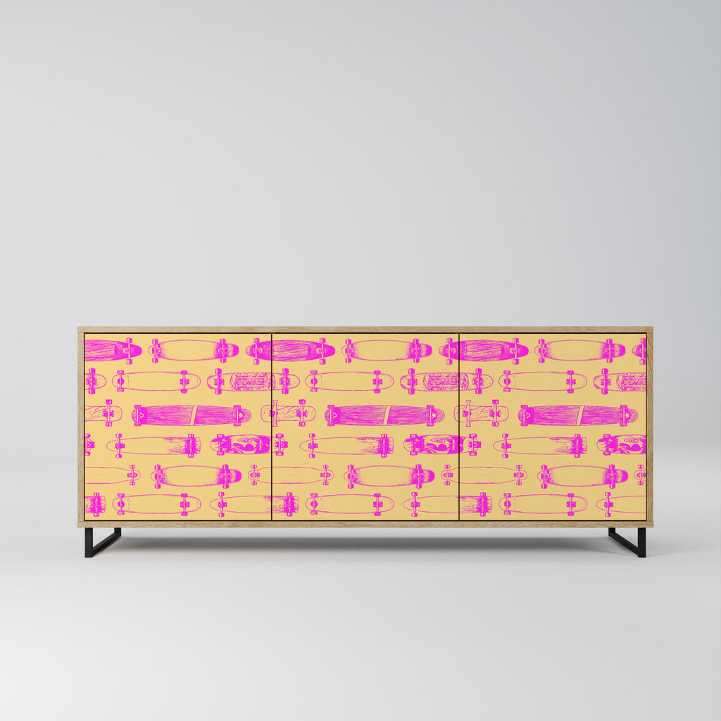 Buffet 3 portes effet chêne SKATEBOARD ARTISTRY