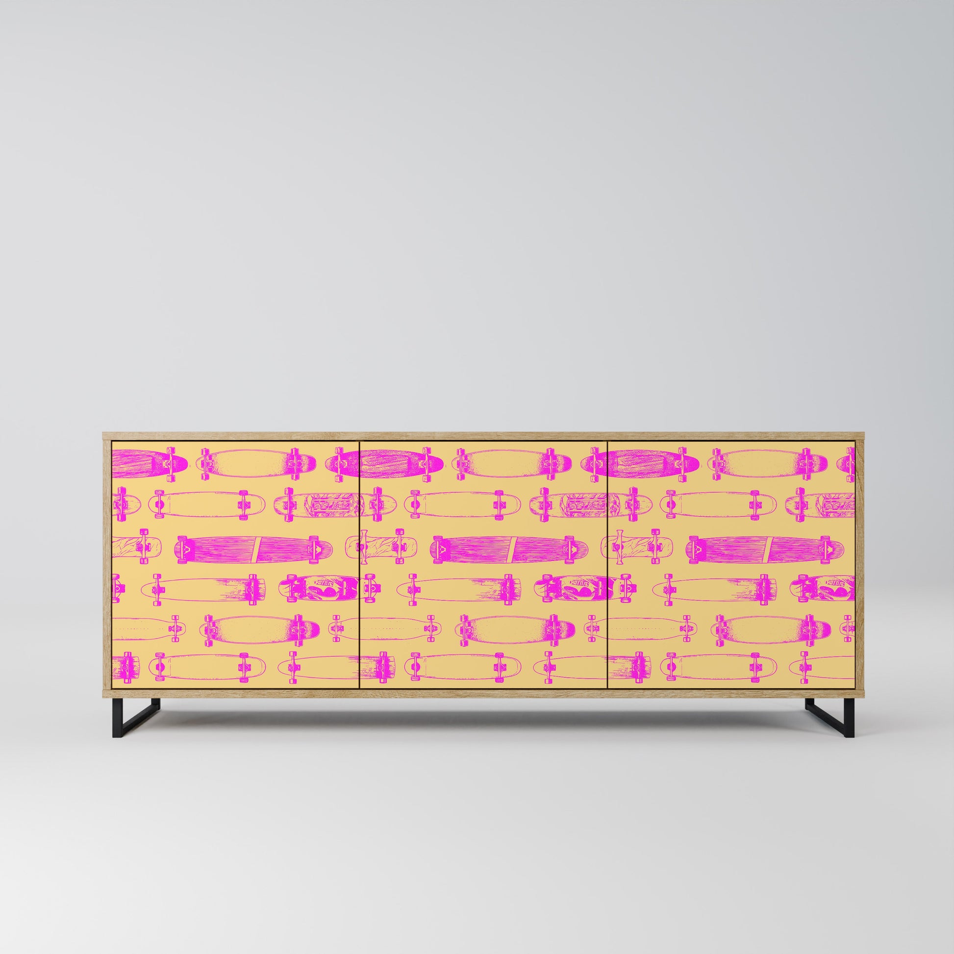 Buffet 3 portes effet chêne SKATEBOARD ARTISTRY