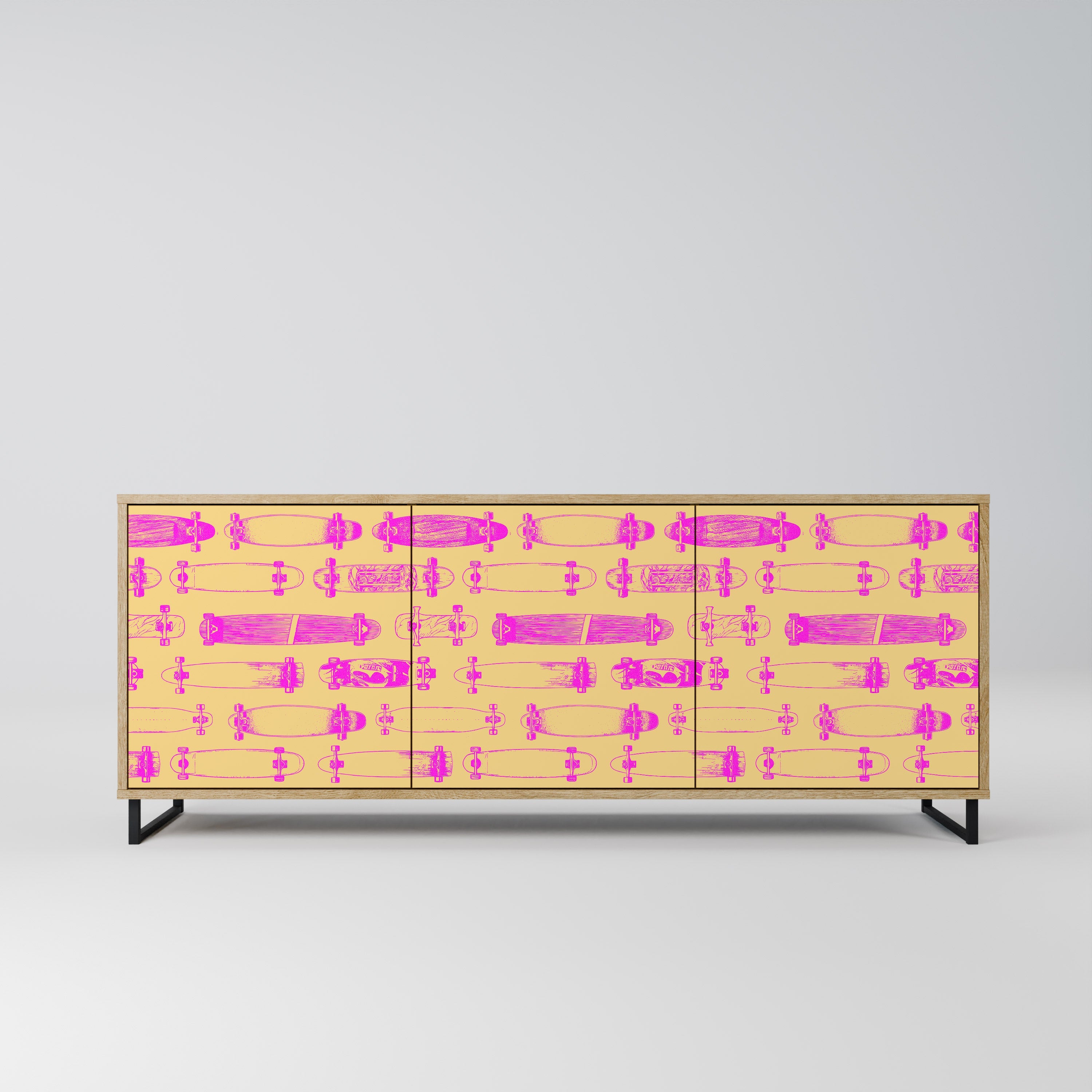 Buffet 3 portes effet chêne SKATEBOARD ARTISTRY