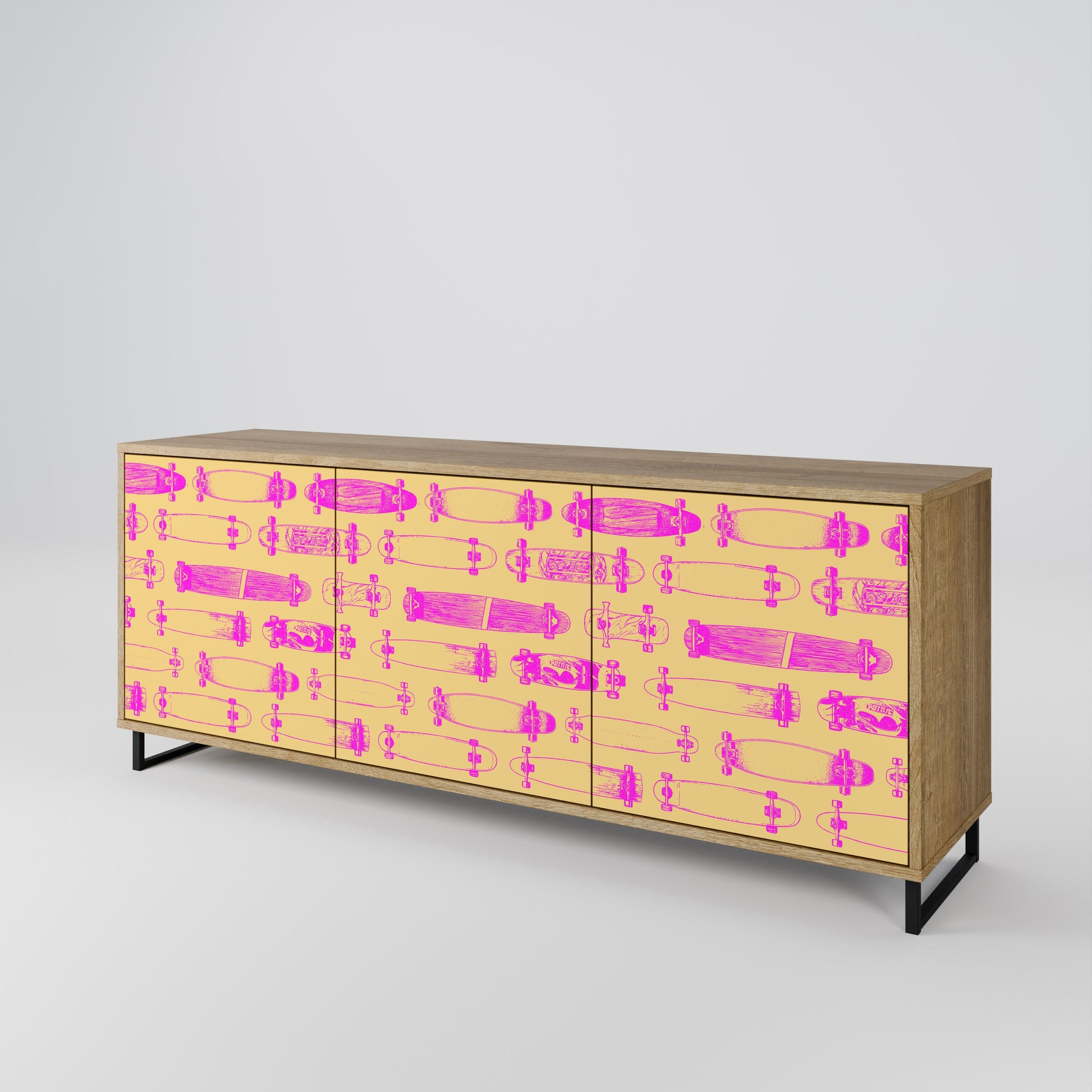 Buffet 3 portes effet chêne SKATEBOARD ARTISTRY
