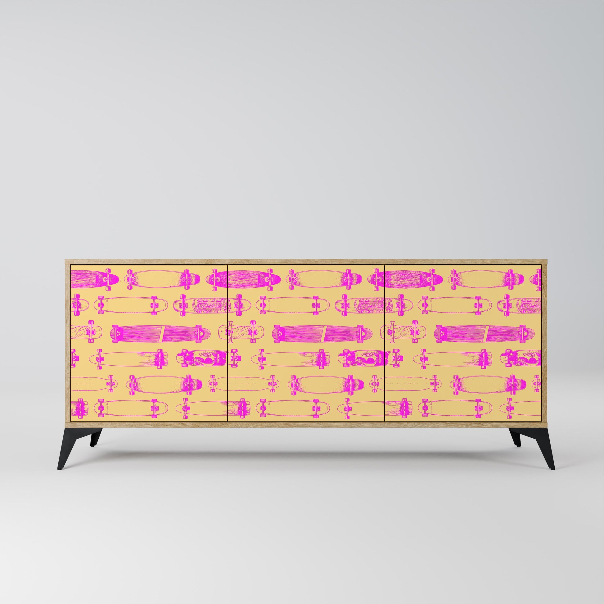 Buffet 3 portes effet chêne SKATEBOARD ARTISTRY