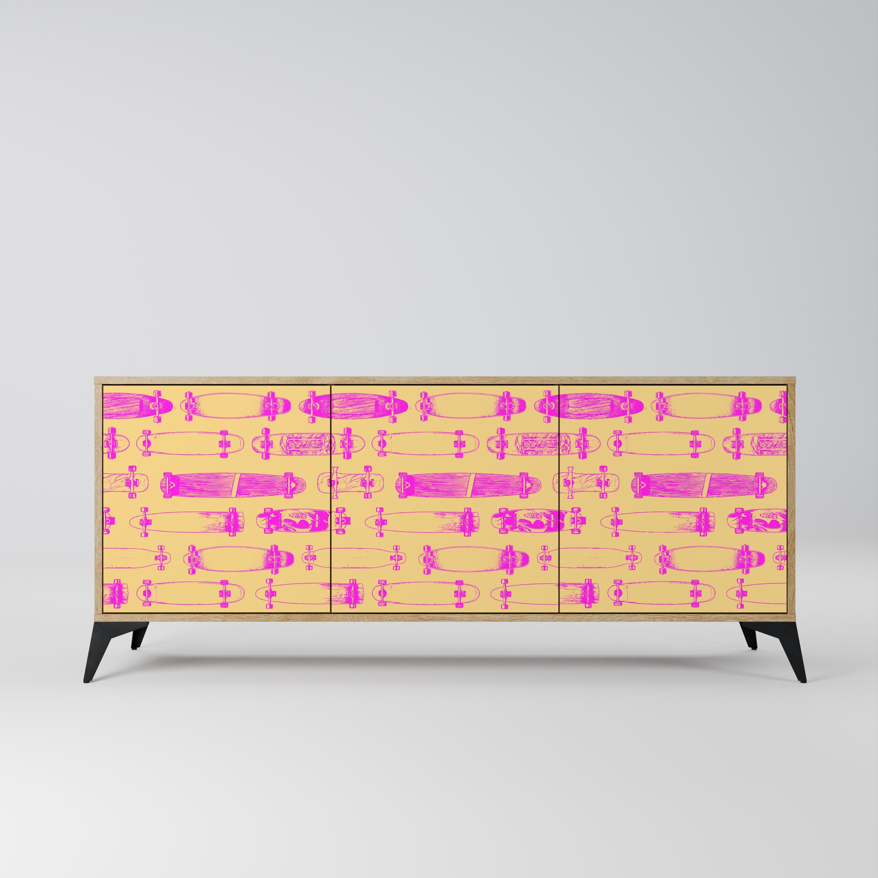 Buffet 3 portes effet chêne SKATEBOARD ARTISTRY