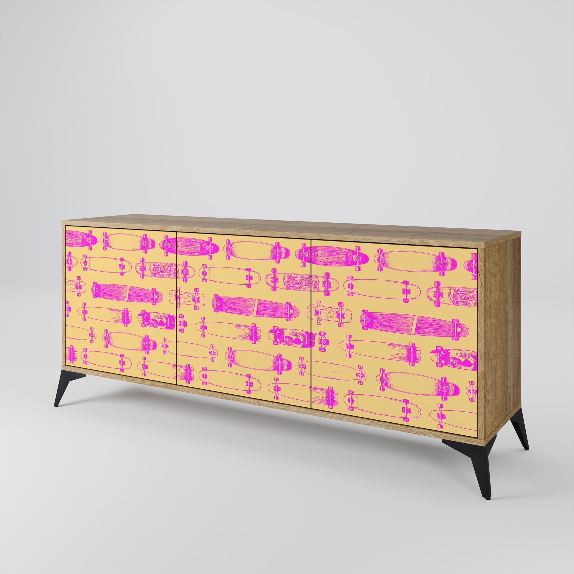 Buffet 3 portes effet chêne SKATEBOARD ARTISTRY