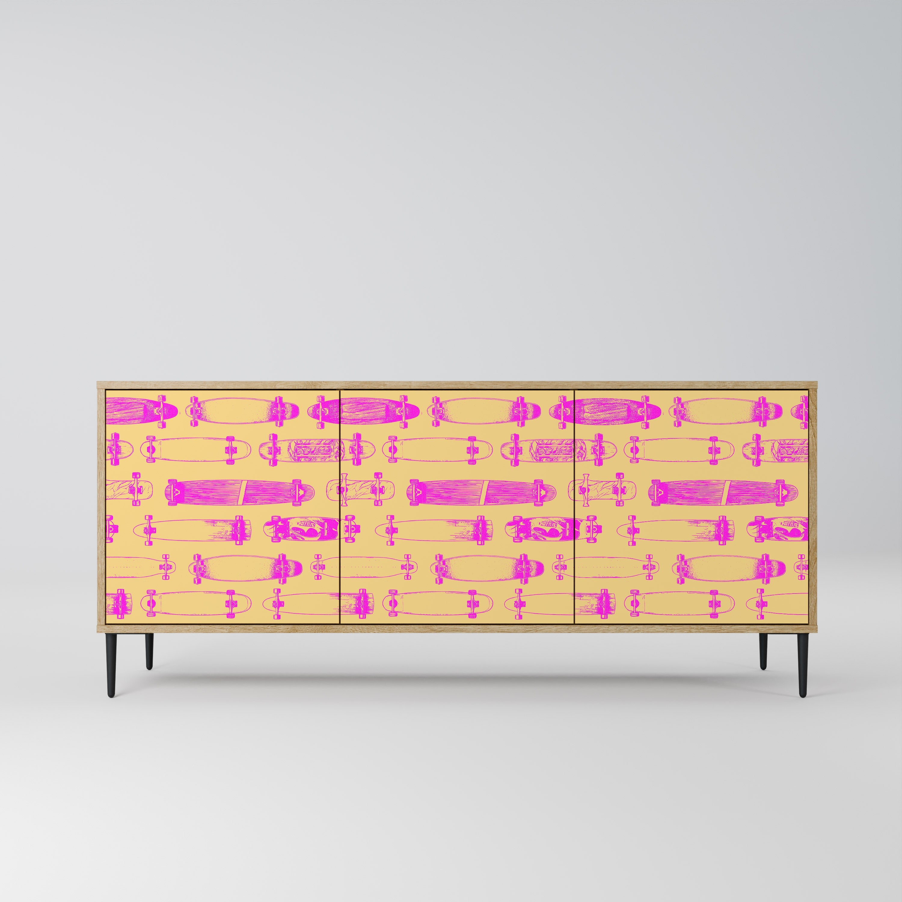 Buffet 3 portes effet chêne SKATEBOARD ARTISTRY