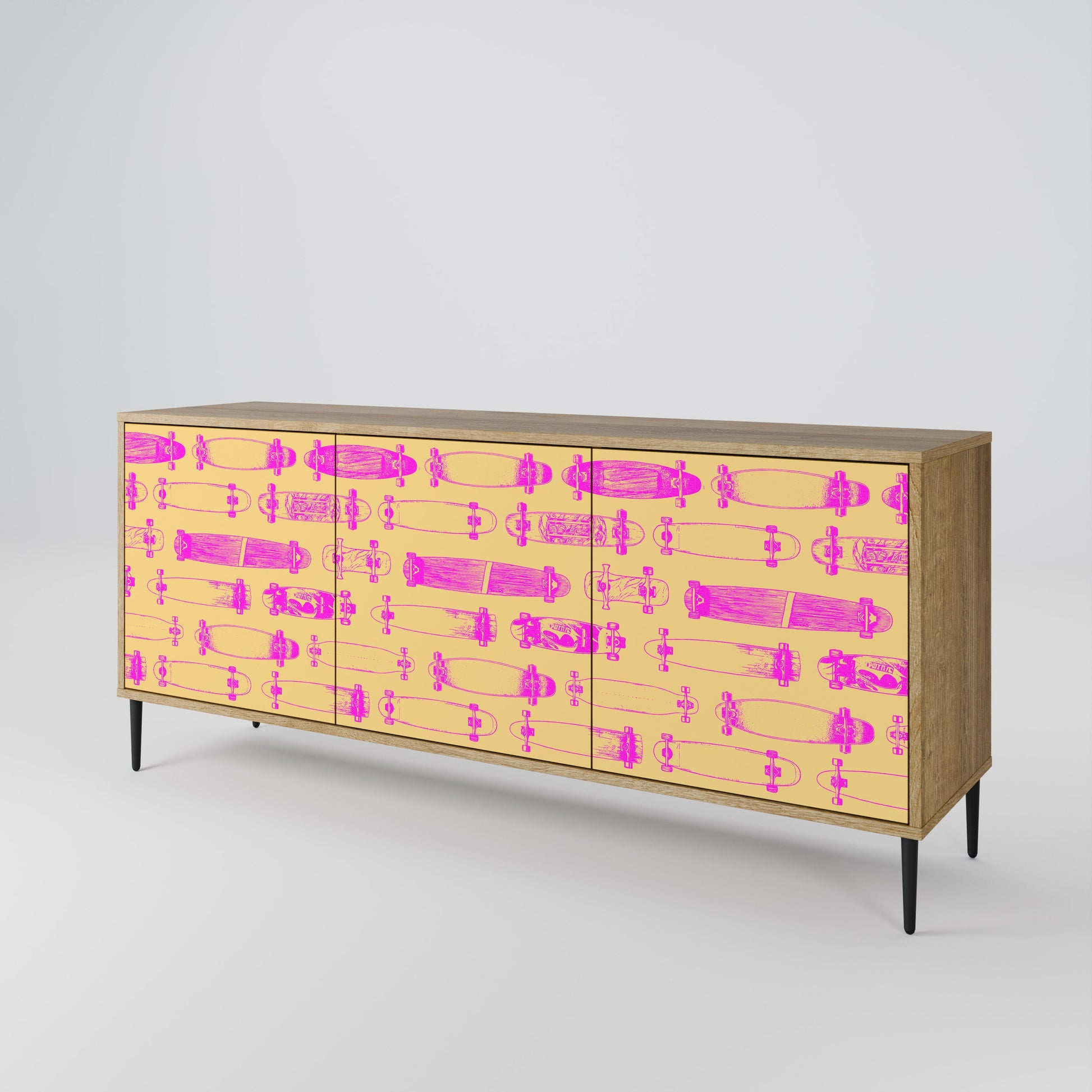 Buffet 3 portes effet chêne SKATEBOARD ARTISTRY