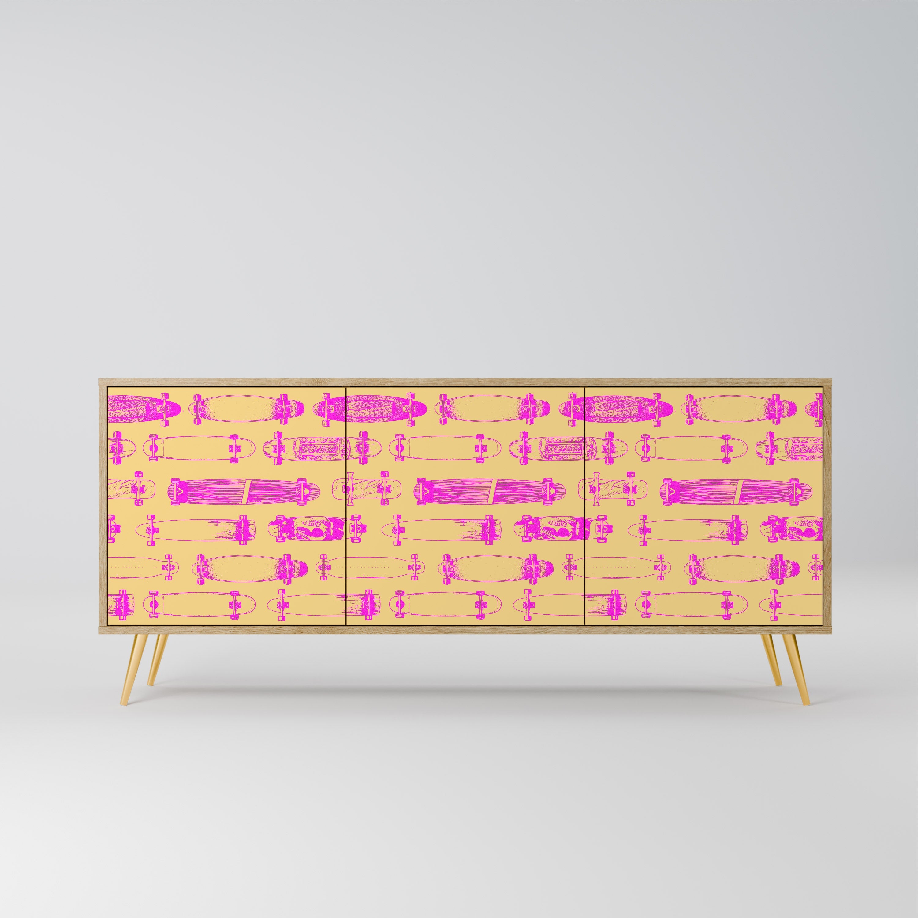 Buffet 3 portes effet chêne SKATEBOARD ARTISTRY