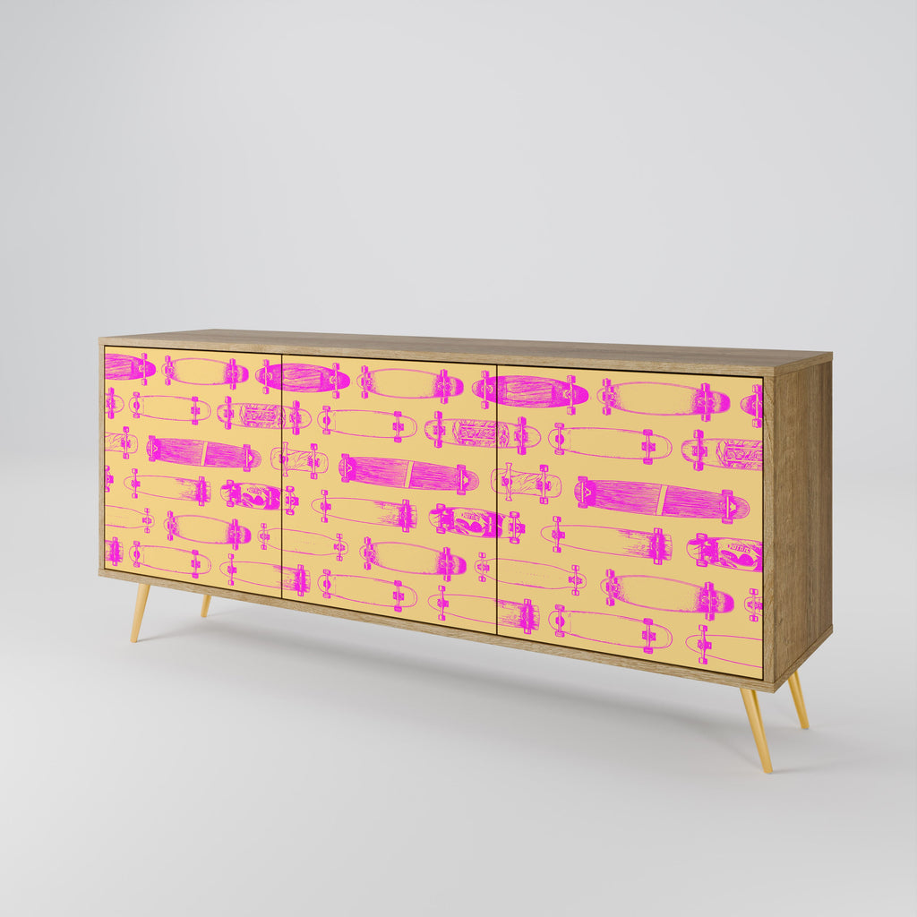 Buffet 3 portes effet chêne SKATEBOARD ARTISTRY