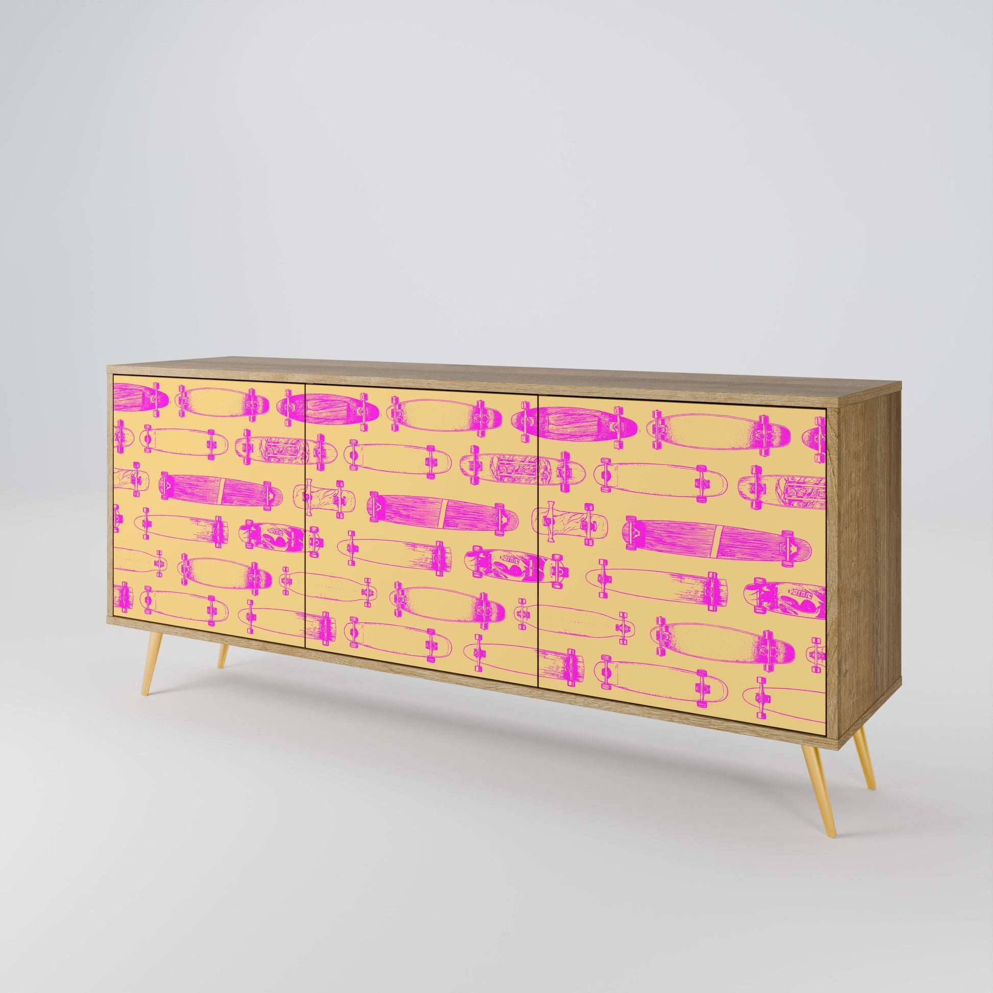 Buffet 3 portes effet chêne SKATEBOARD ARTISTRY